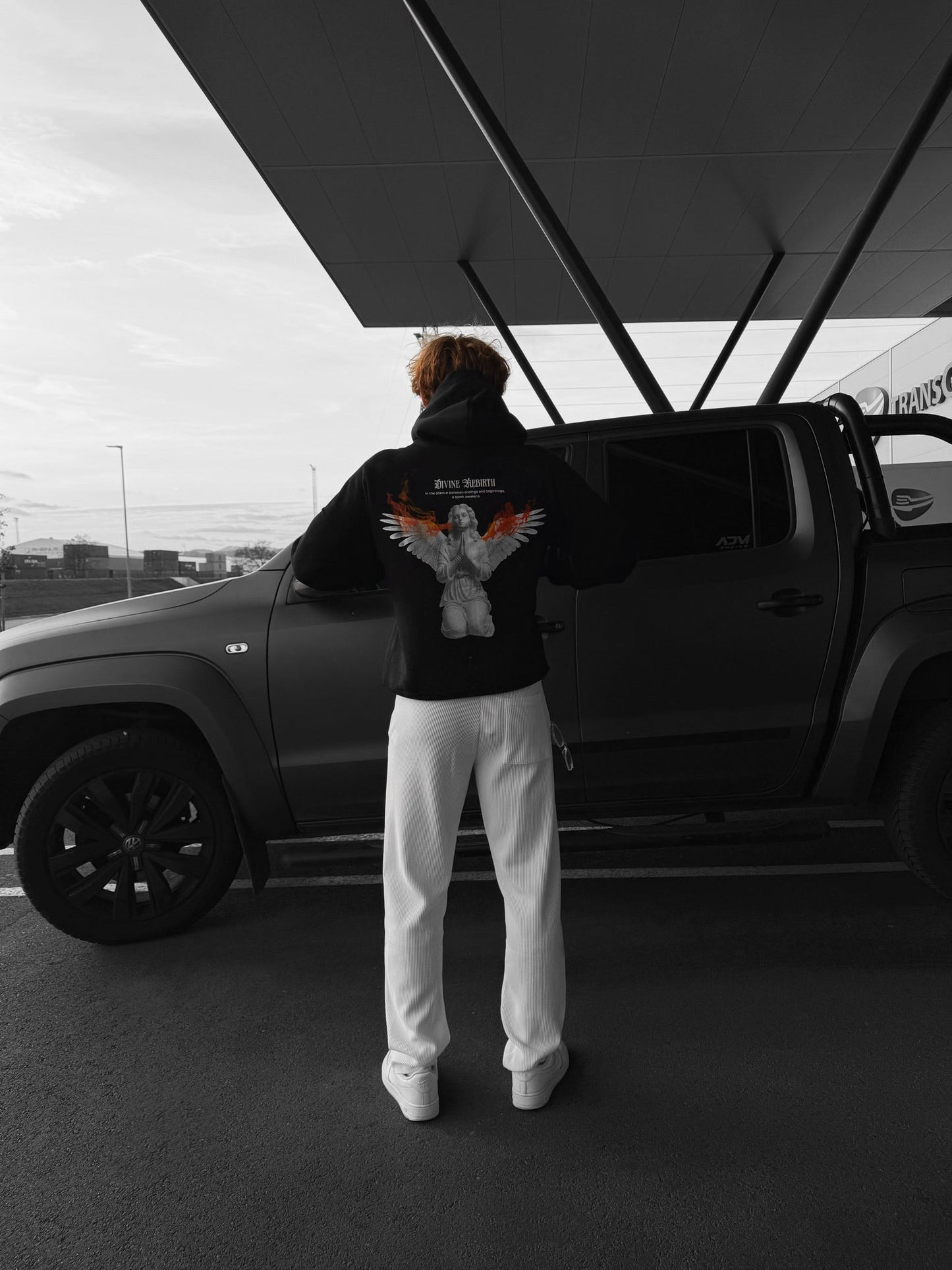 Divine Rebirth Drop Shoulder Graphic Hoodie