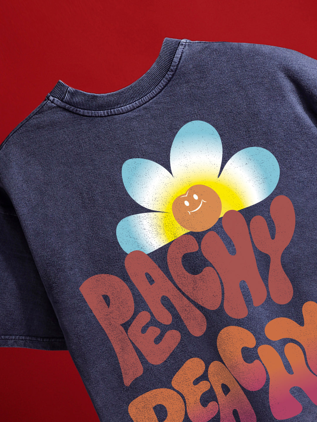 Peachy Beachy Crew Neck Oversized T-Shirt