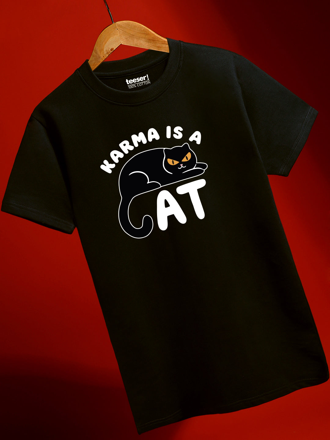 Karma Is A Cat Regular Fit T-Shirt