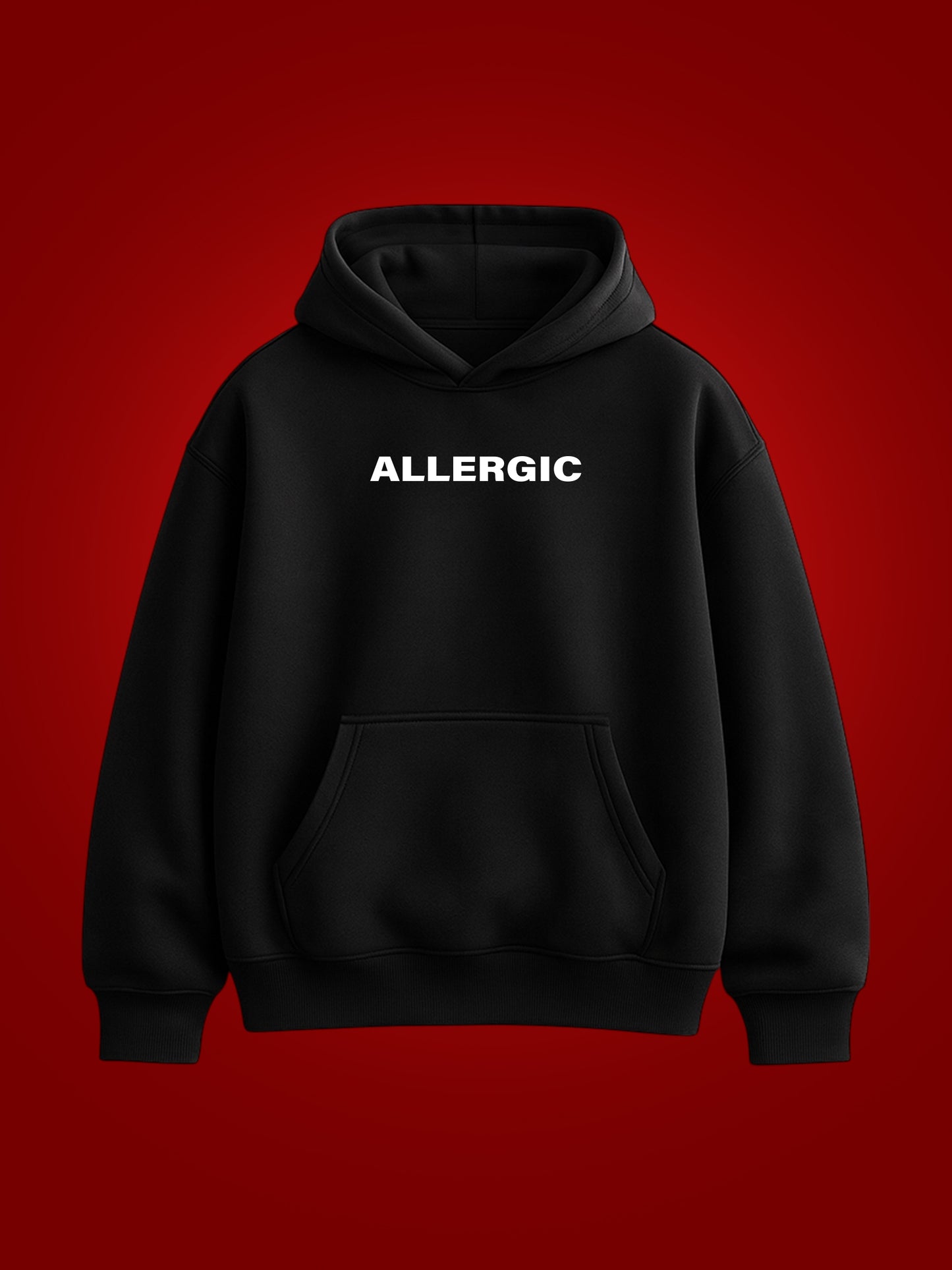 I Am Allergic Oversized Graphic Hoodie