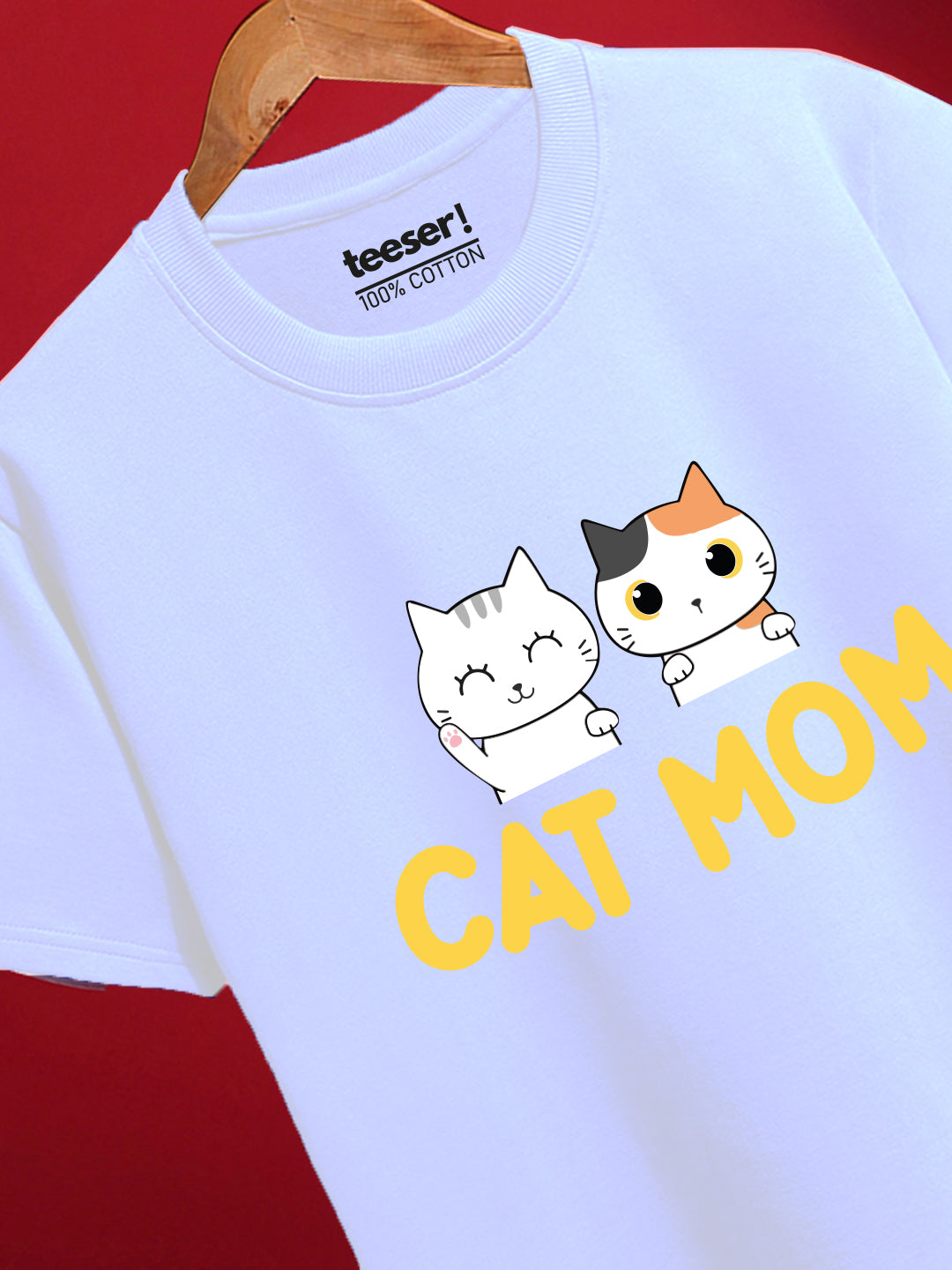 Cat Mom Crew Neck Regular T-shirt