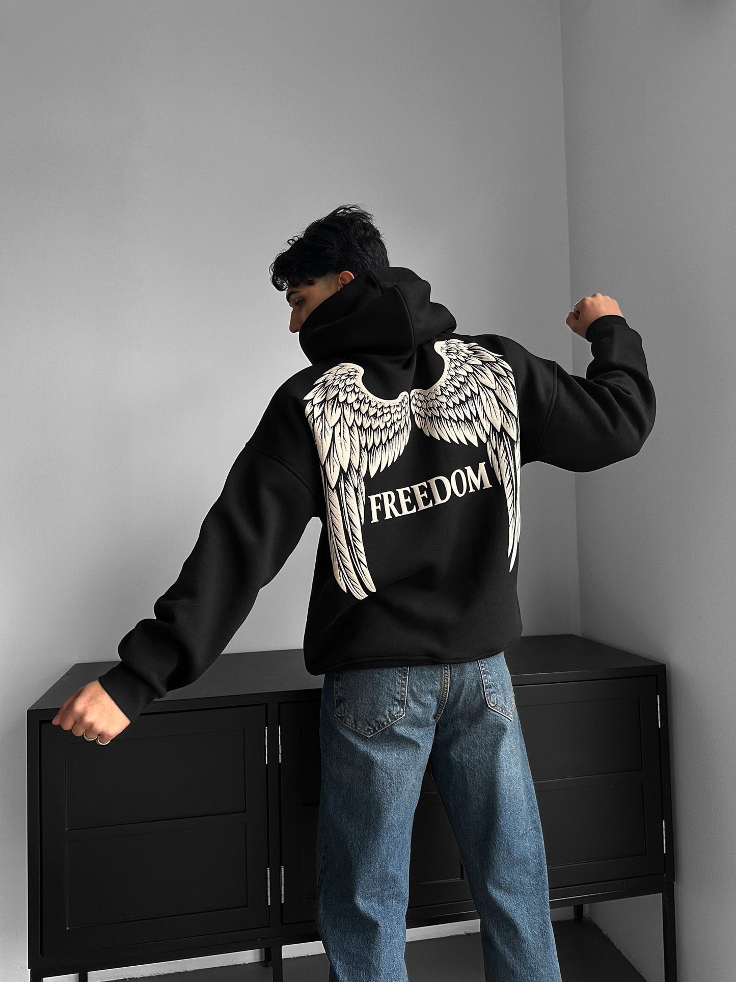 Freedom Drop Shoulder Graphic Hoodie