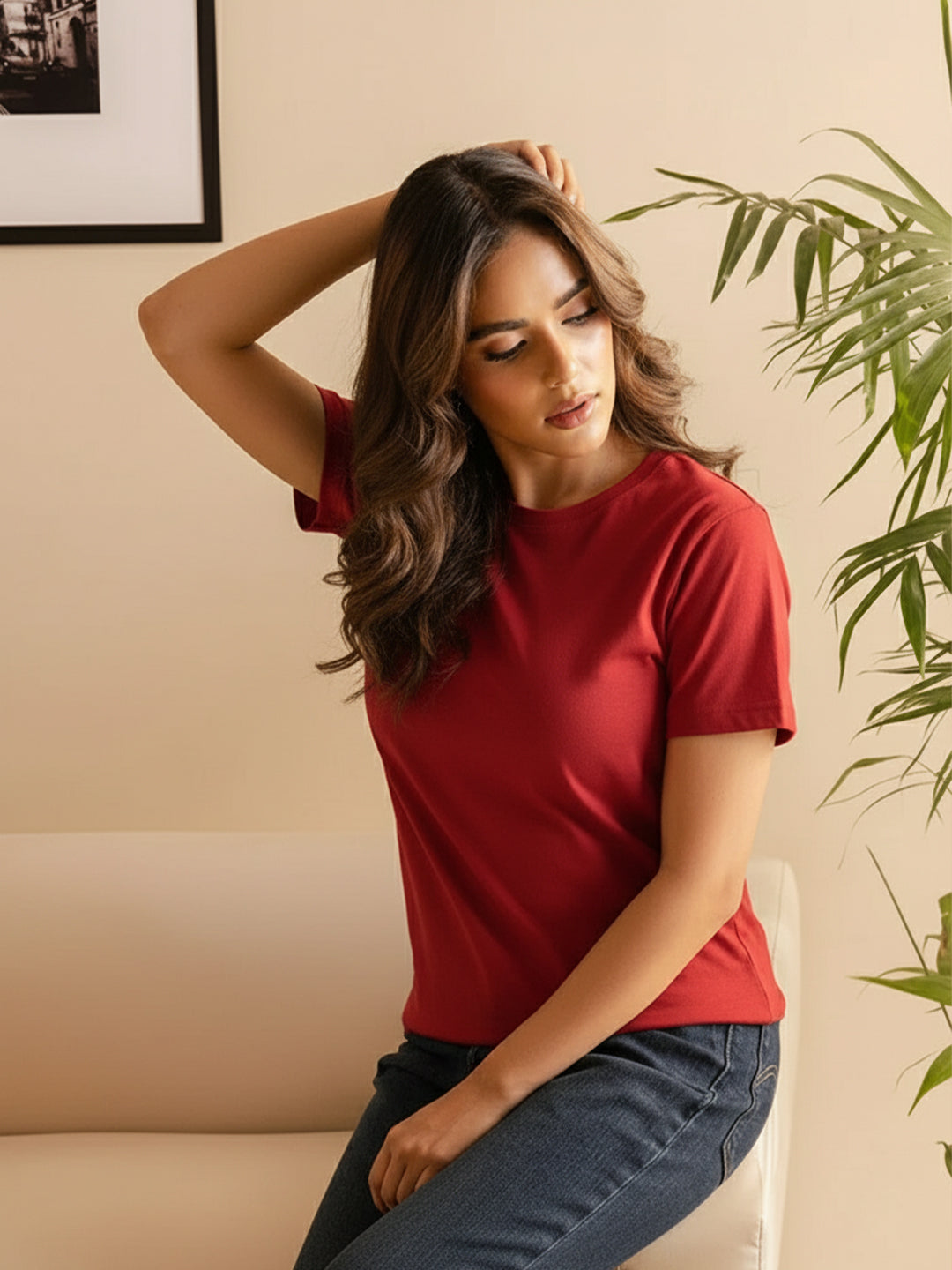 Classic Red Men’s Regular T-Shirt For Women