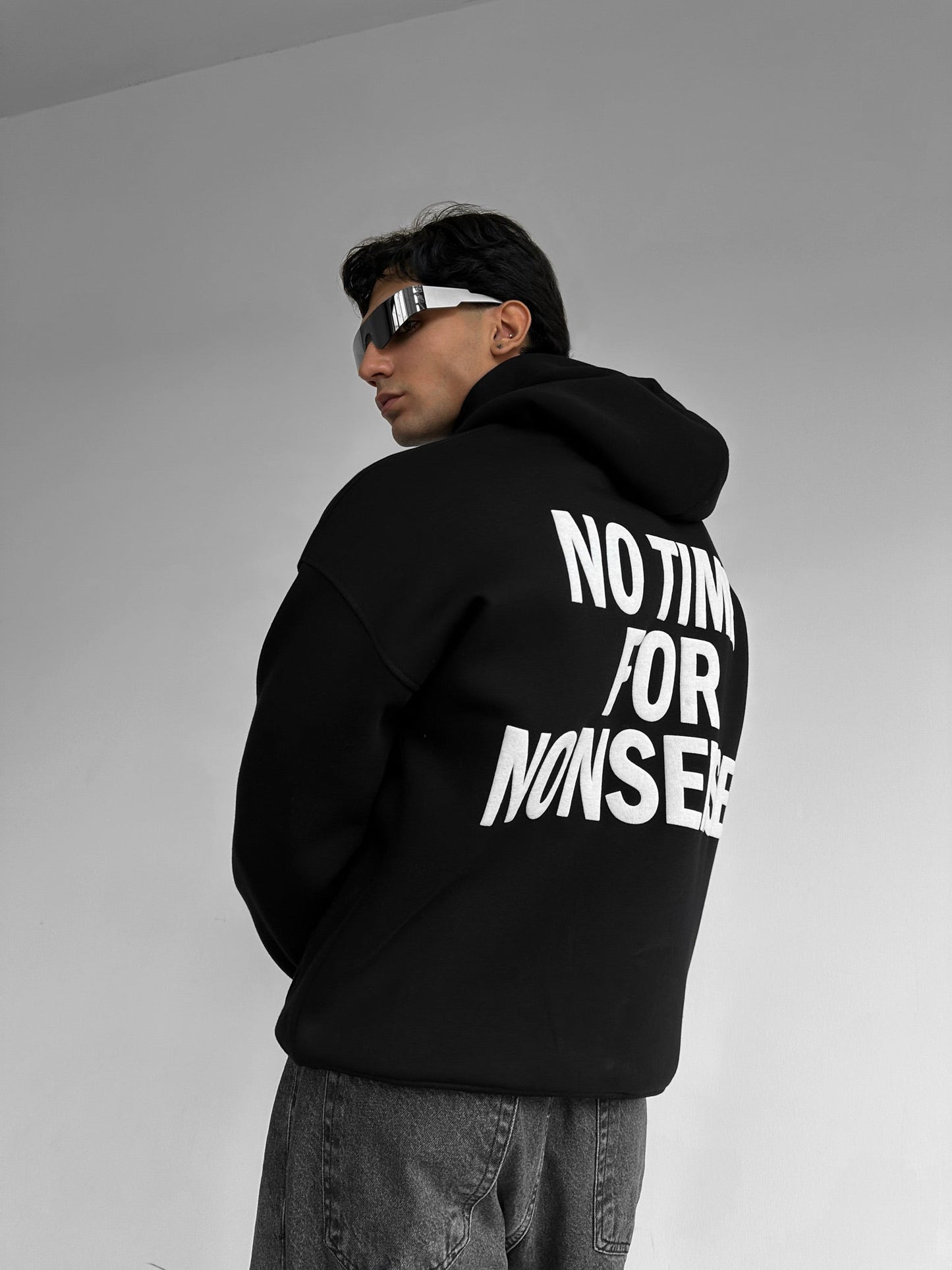 Nothing For Nonsense Drop Shoulder Graphic Hoodie
