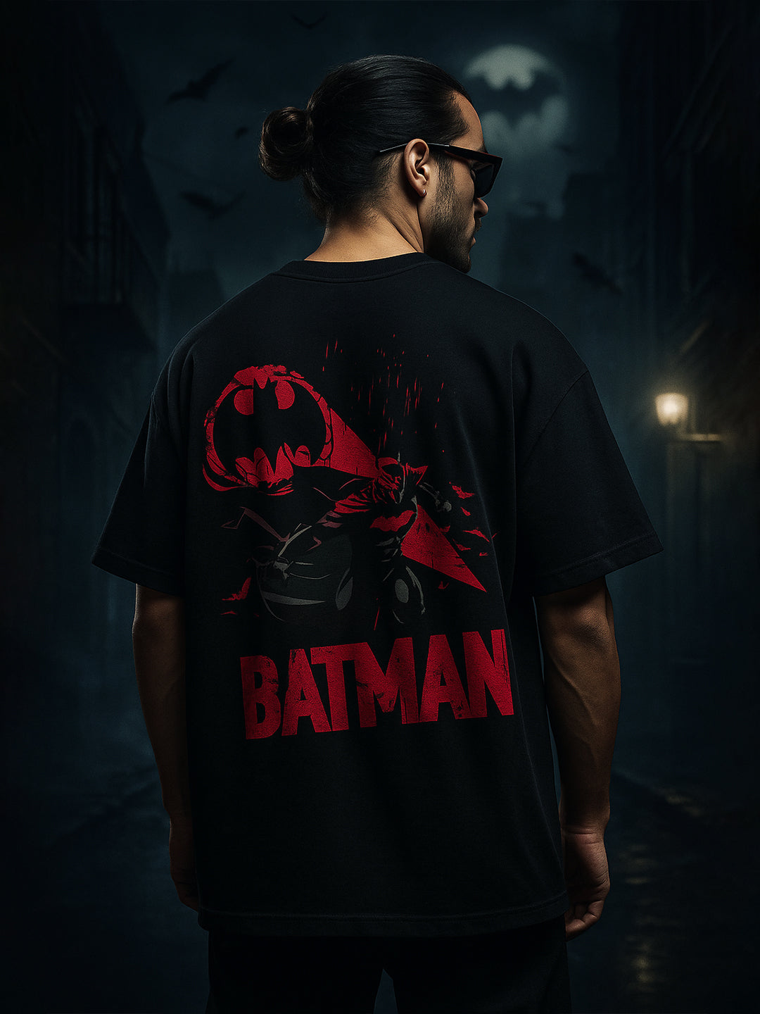 Batman Cotton Black T-Shirt – Oversized Superhero Graphic Tee – Teeser