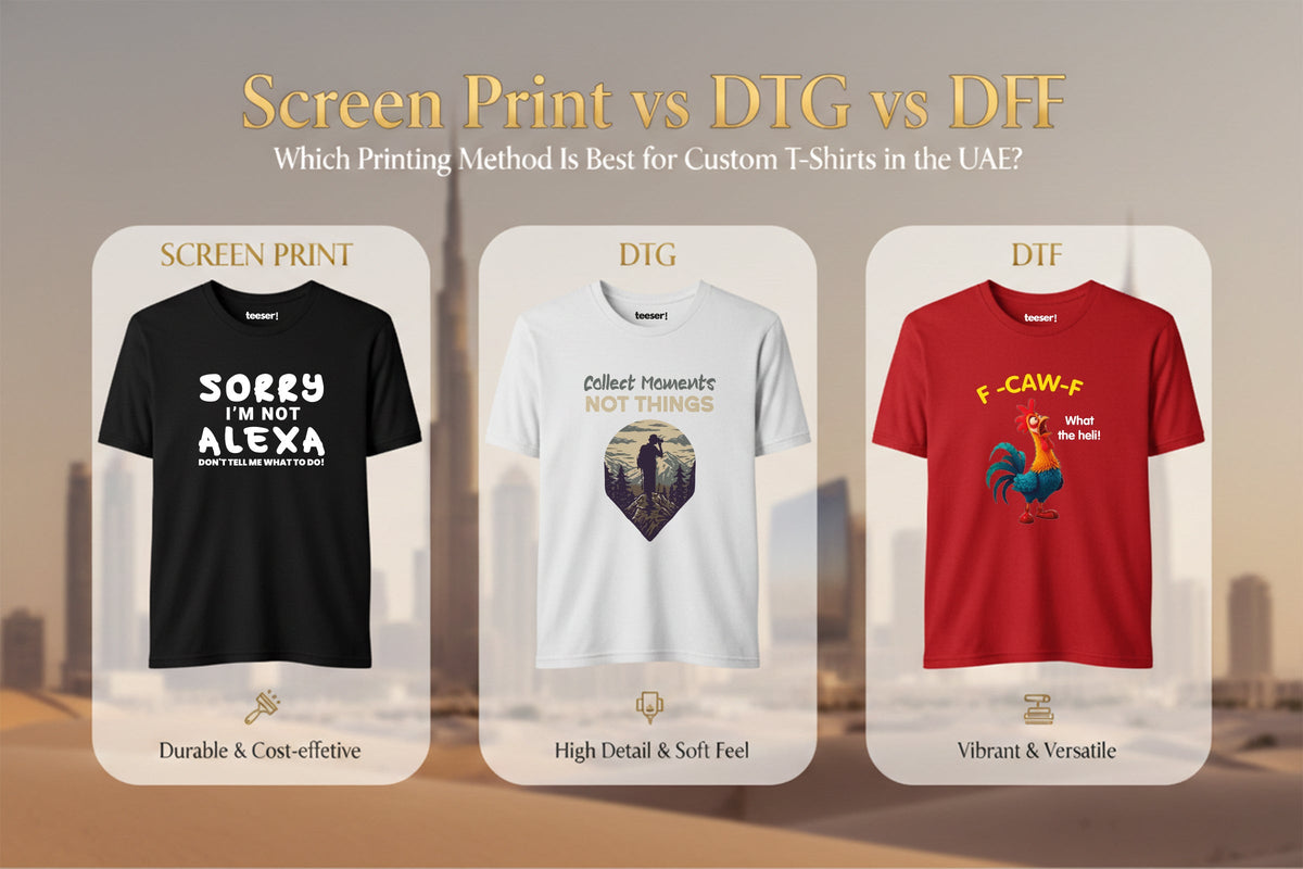 Screen Print vs DTG vs DTF: Best T-Shirt Printing Method Guide – Teeser