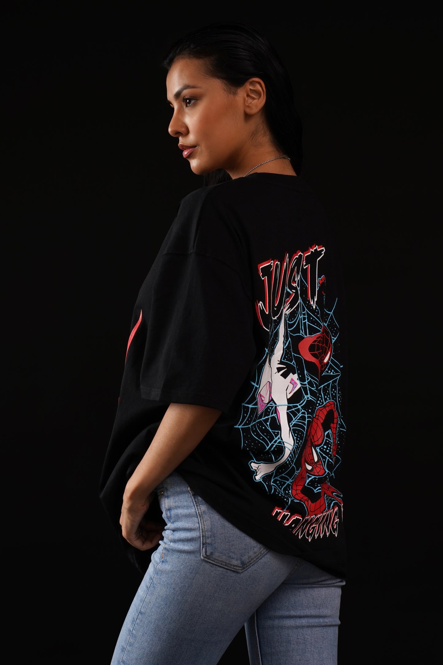 Spiderman Just Hanging Out Oversized Fit T-Shirt