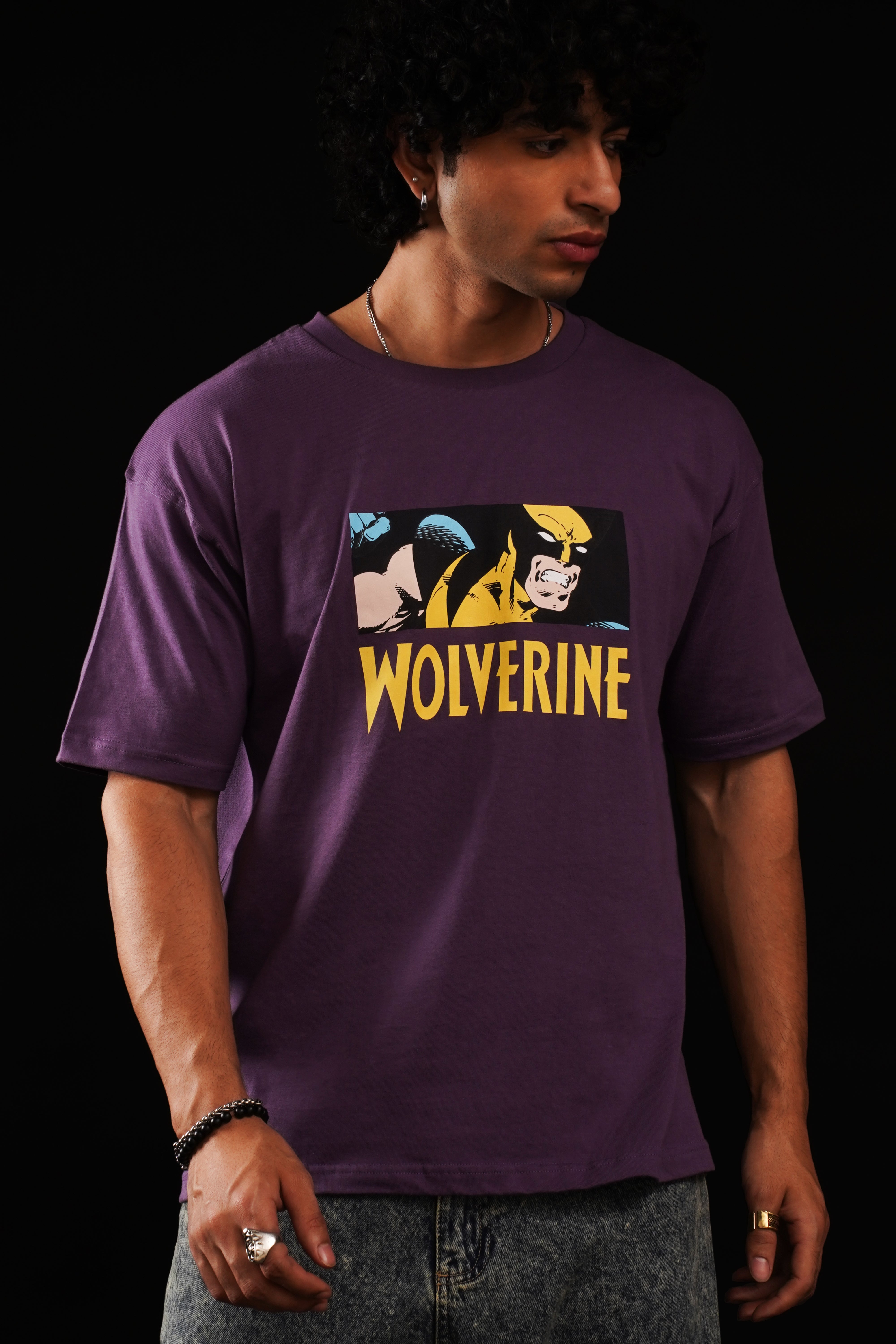 Wolverine Oversized Purple Cotton T-Shirt – Official Marvel Tee