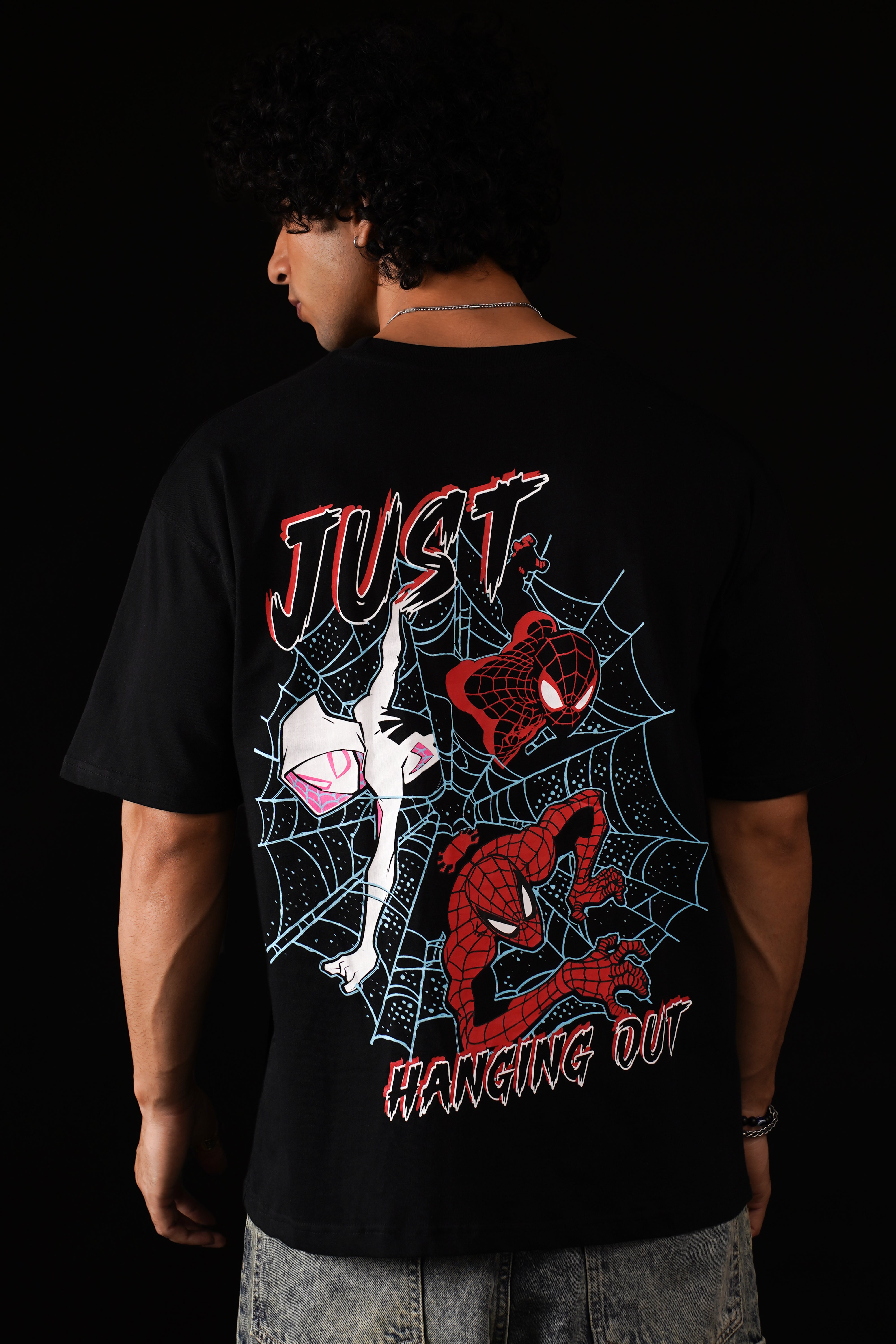 Spiderman Just Hanging Out Oversized Fit T-Shirt