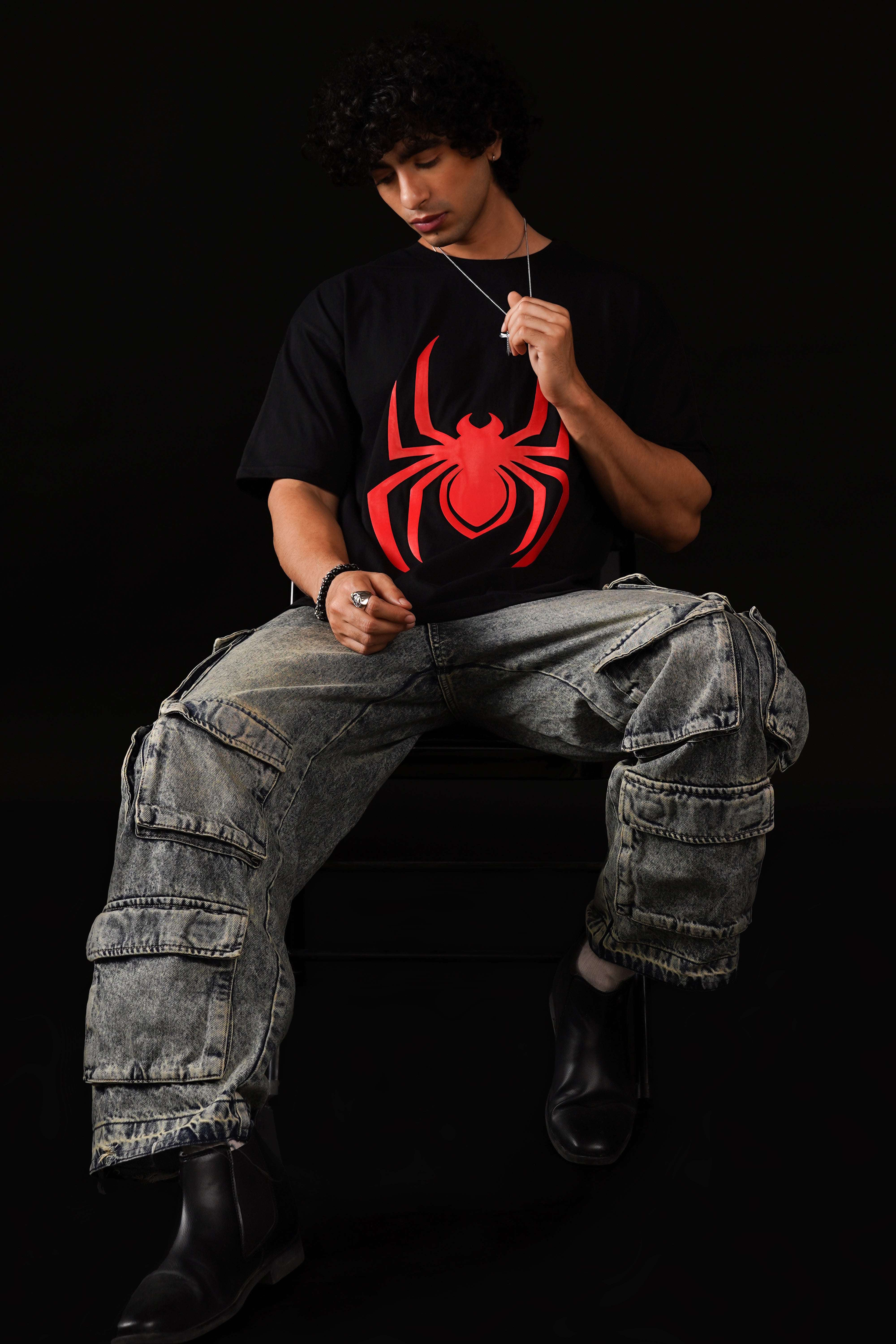 Spiderman Just Hanging Out Oversized Fit T-Shirt