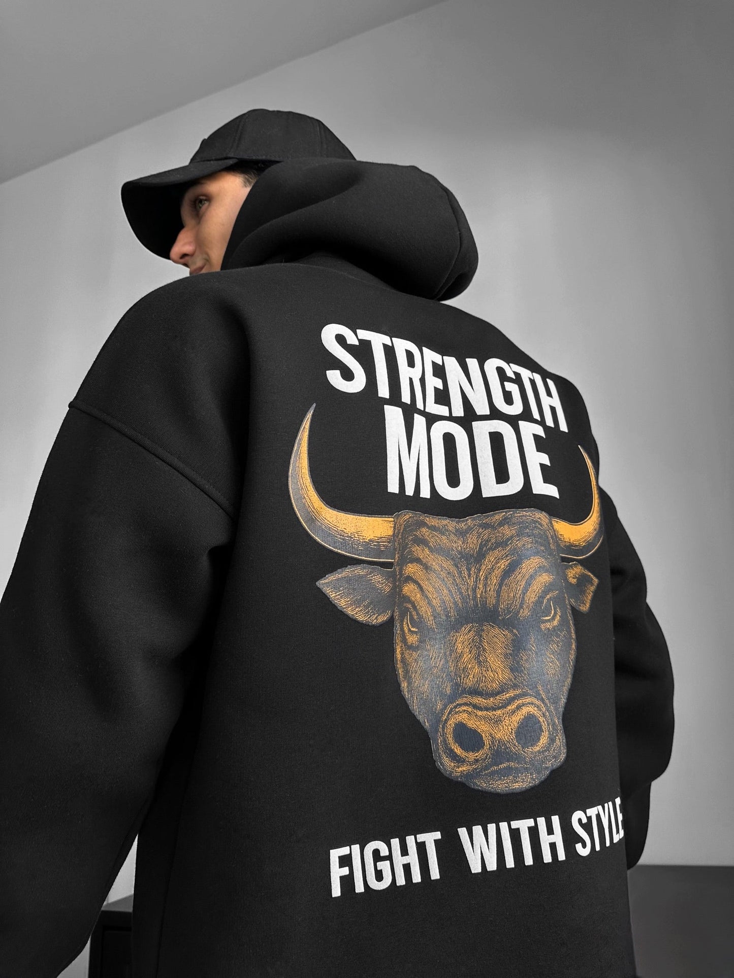 Strength Mode Drop Shoulder Graphic Hoodie