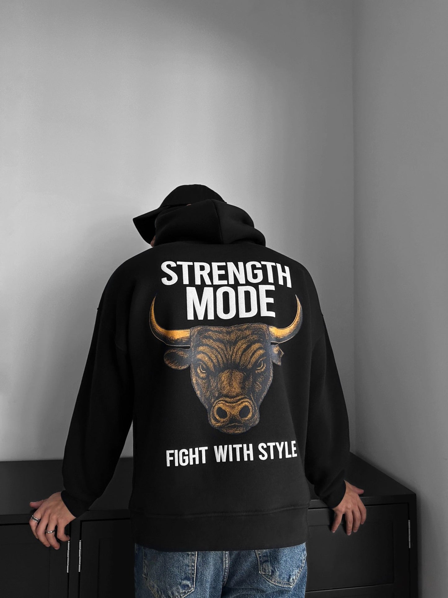 Strength Mode Drop Shoulder Graphic Hoodie