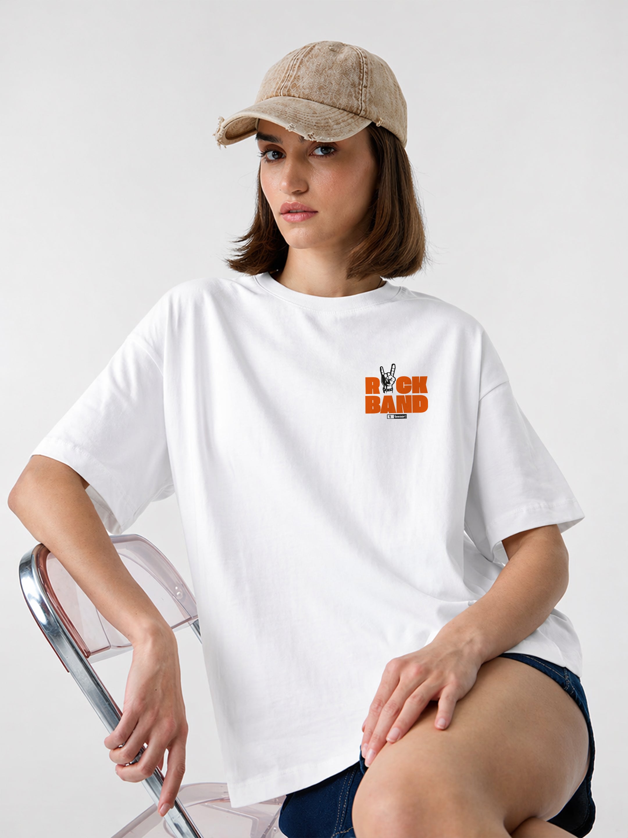 Rock Band Oversized Fit T-Shirt For Women
