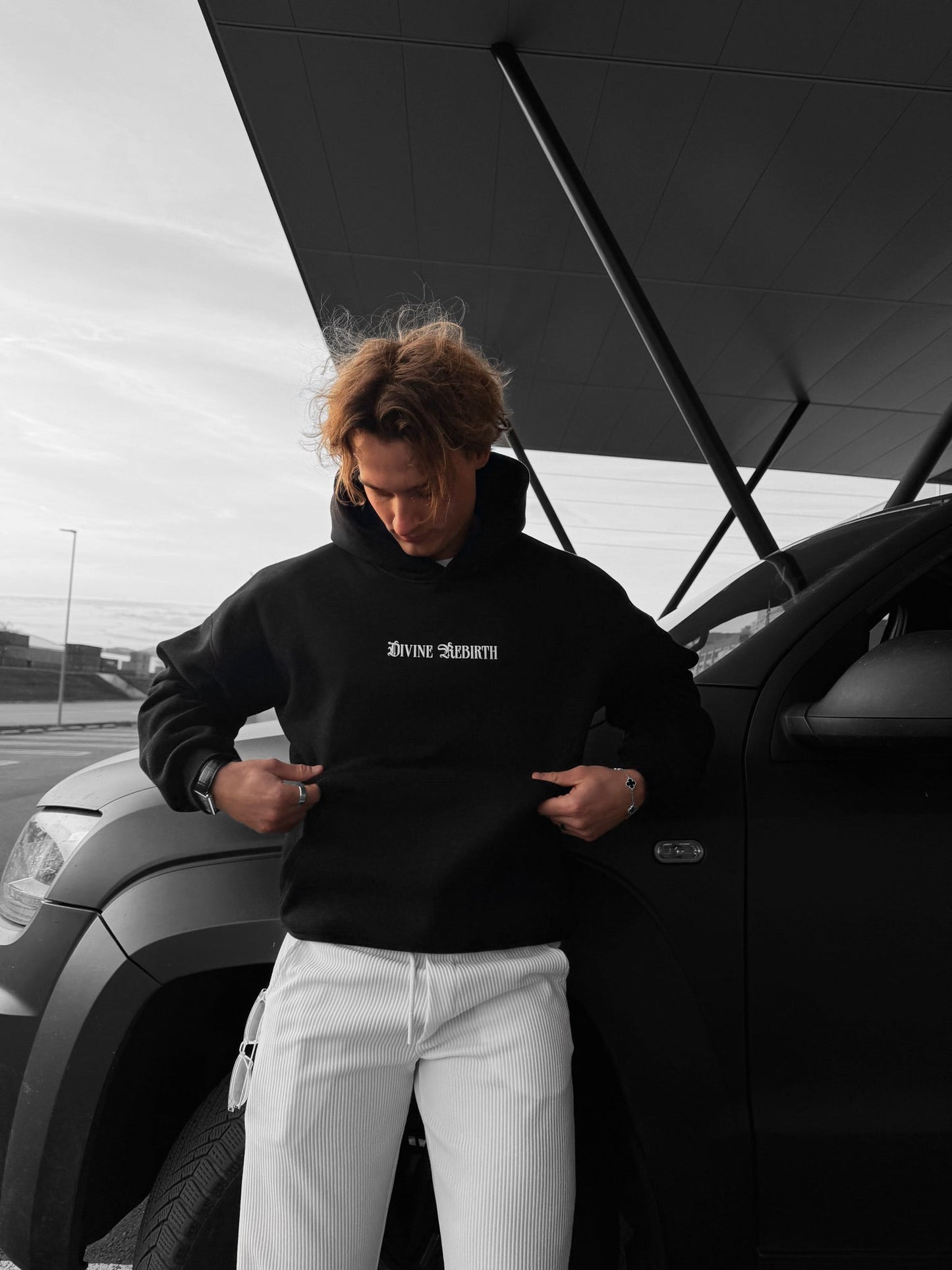 Divine Rebirth Drop Shoulder Graphic Hoodie