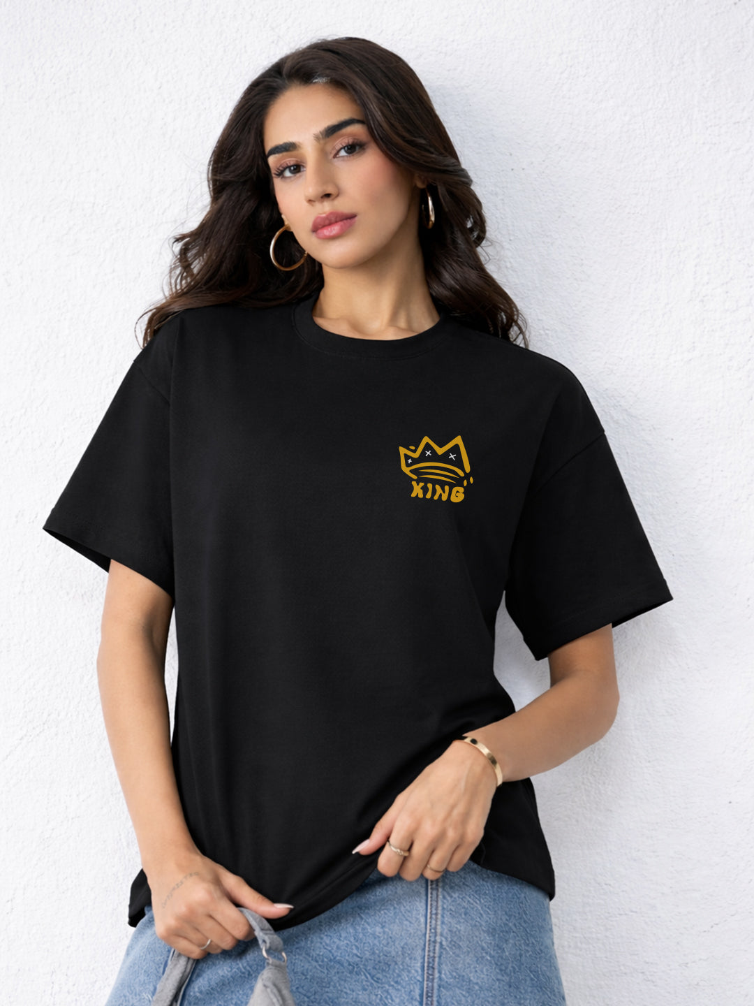 Make Money Not Friend Oversized Fit T-Shirt For Women