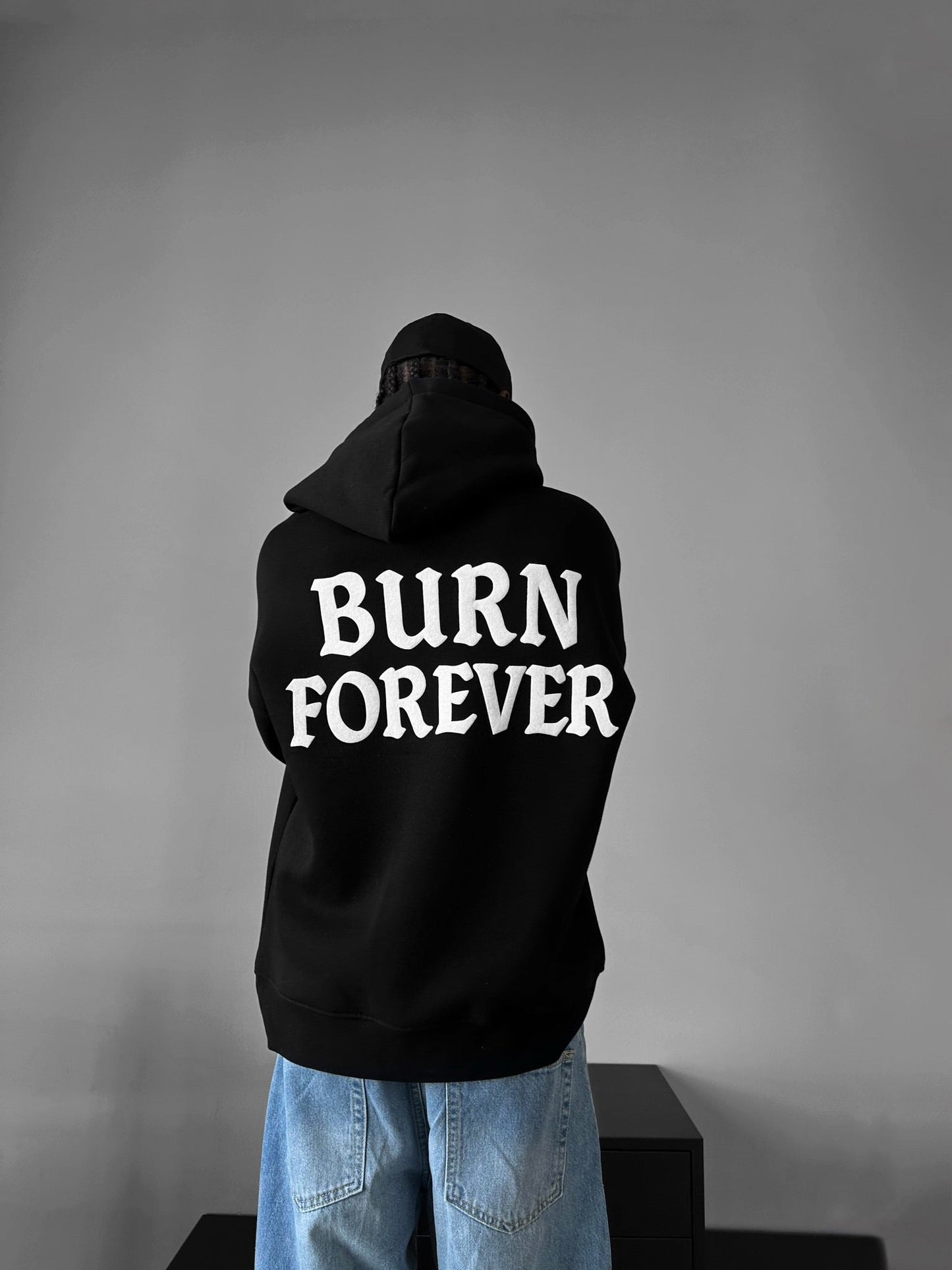 Burn Forever Drop Shoulder Graphic Hoodie