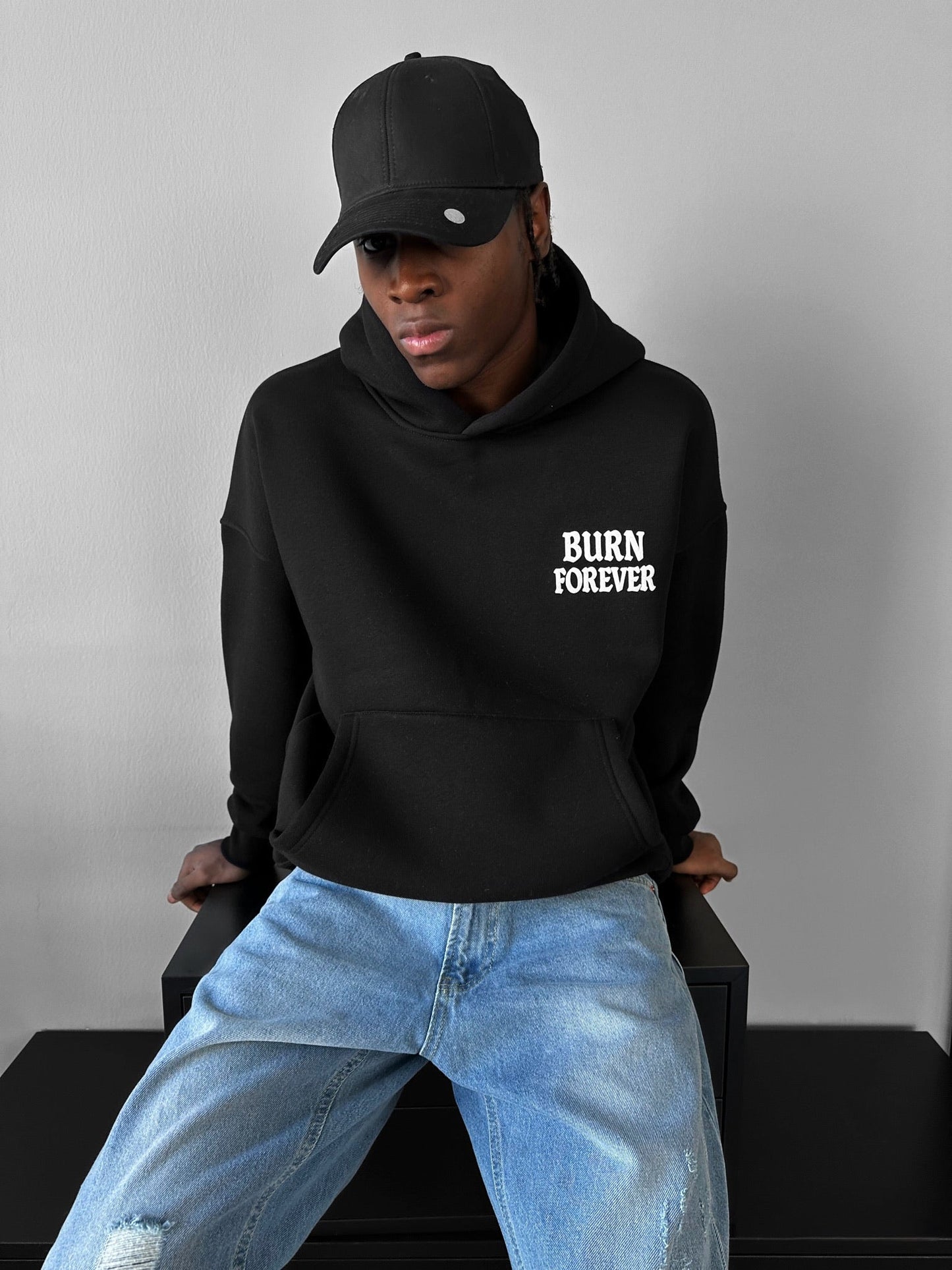 Burn Forever Drop Shoulder Graphic Hoodie