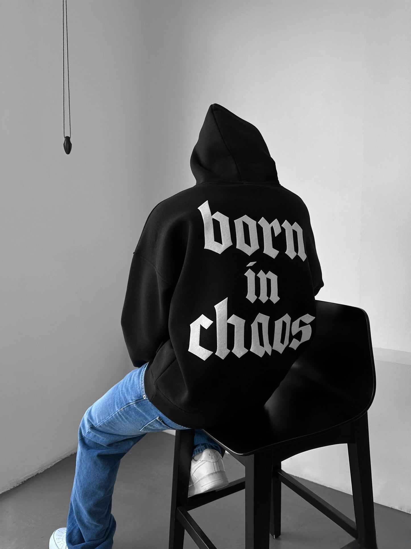 Born In Chaos Drop Shoulder Graphic Hoodie