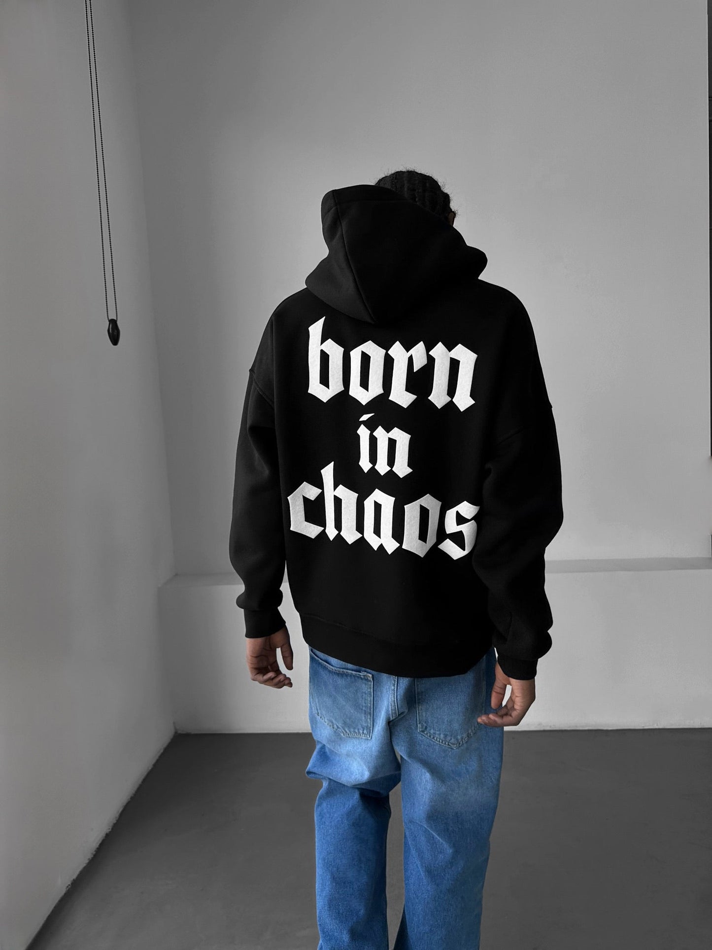 Born In Chaos Drop Shoulder Graphic Hoodie