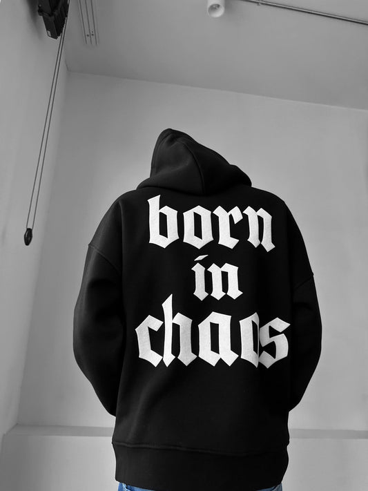 Born In Chaos Drop Shoulder Graphic Hoodie