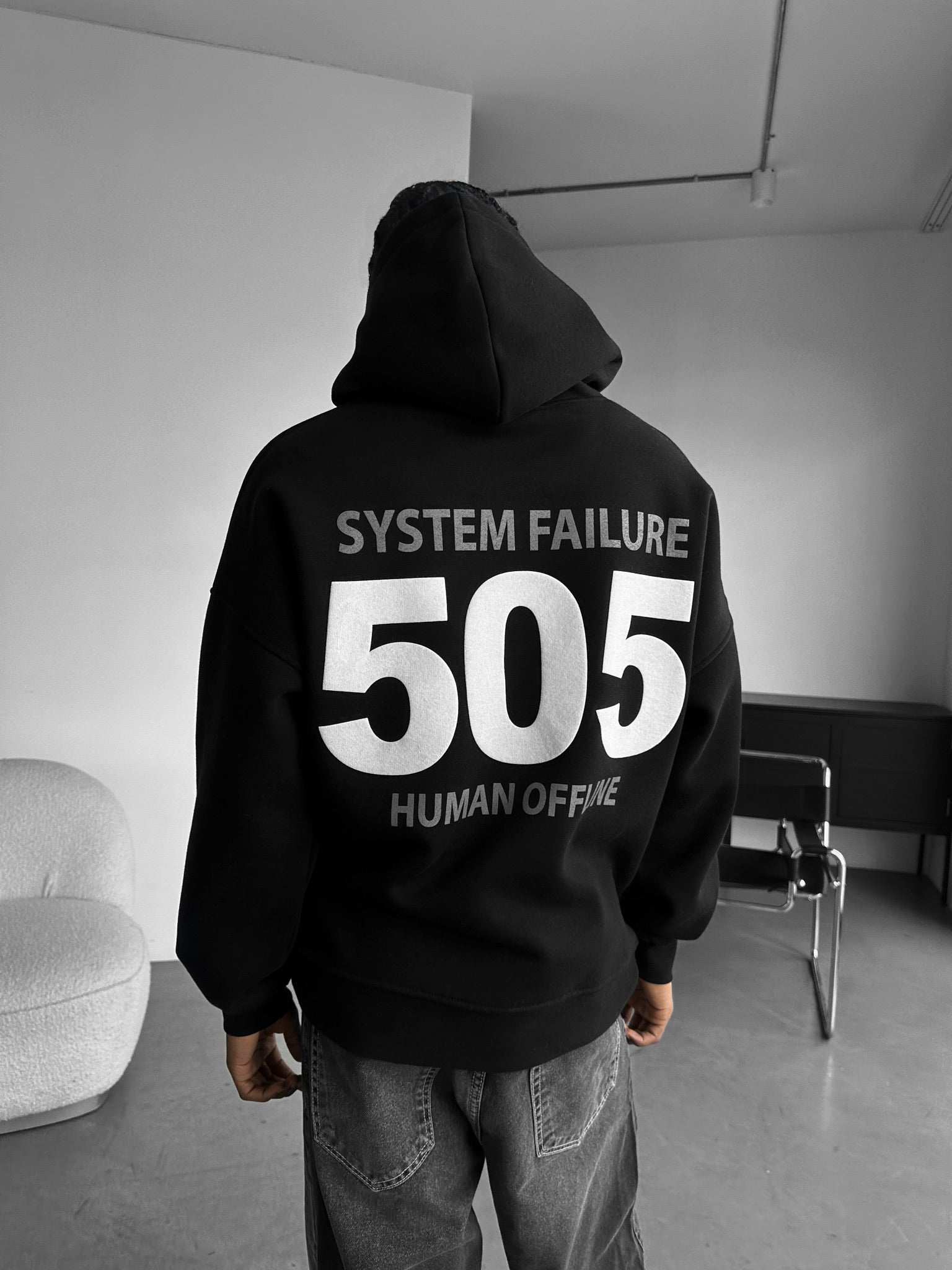 System Failure 505 Drop Shoulder Graphic Hoodie