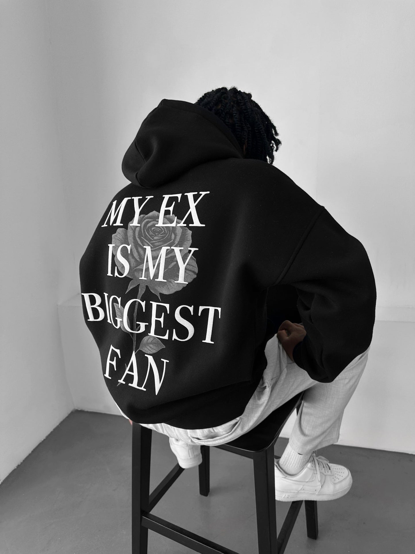 My Ex Is My Biggest Fan Drop Shoulder Graphic Hoodie