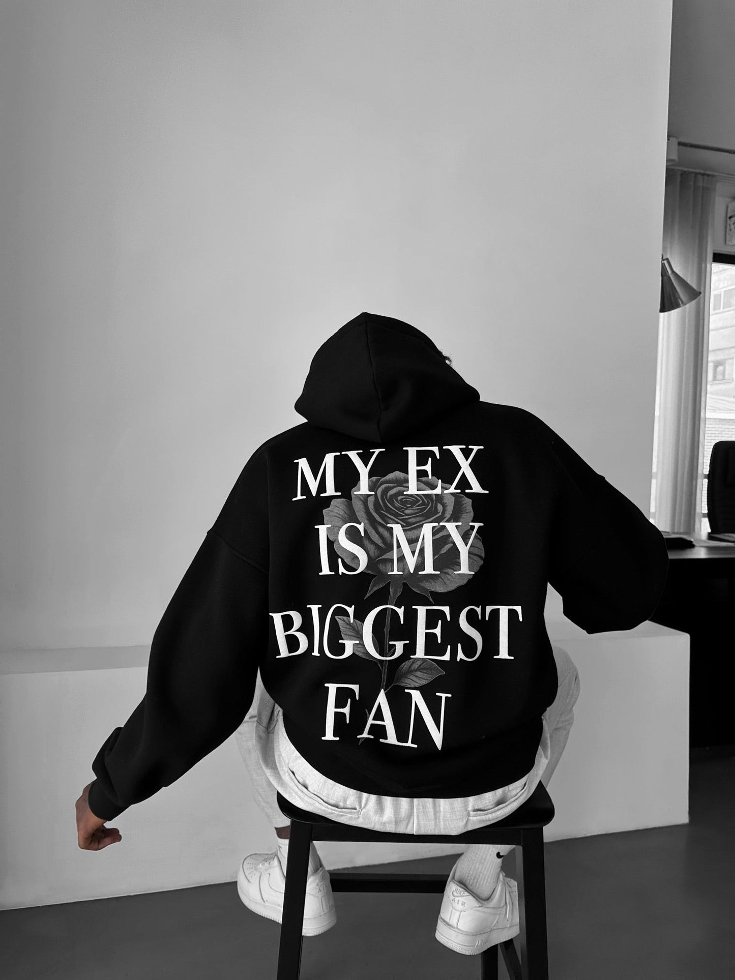 My Ex Is My Biggest Fan Drop Shoulder Graphic Hoodie