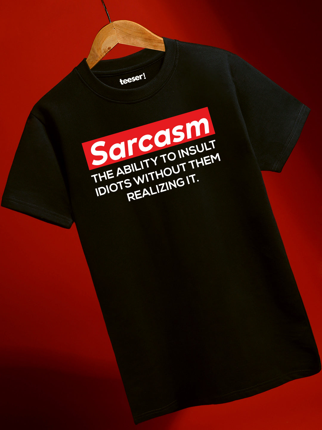 Sarcasm Solid Regular Fit T-Shirt