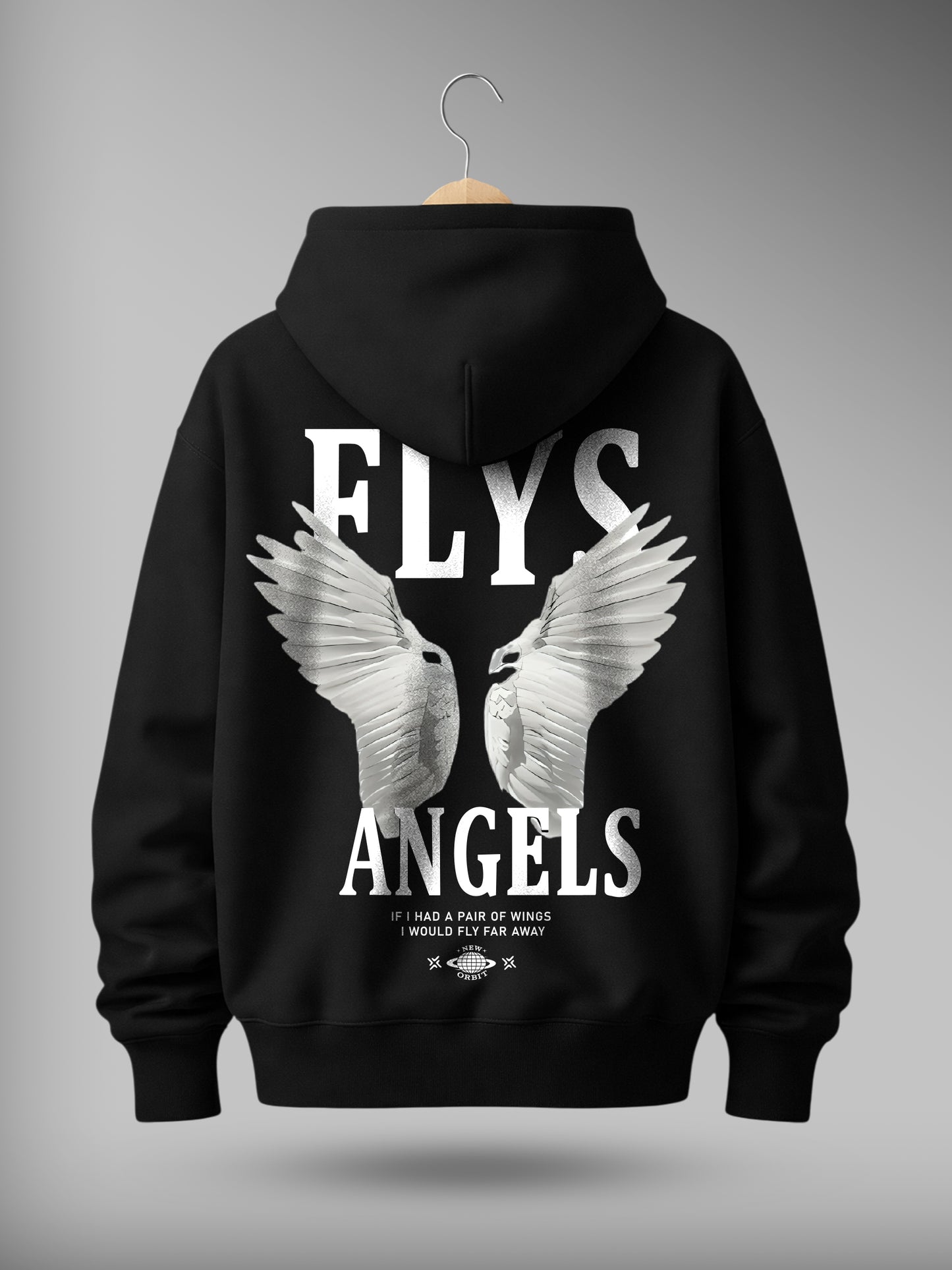 Flys Angels Drop Shoulder Graphic Hoodie