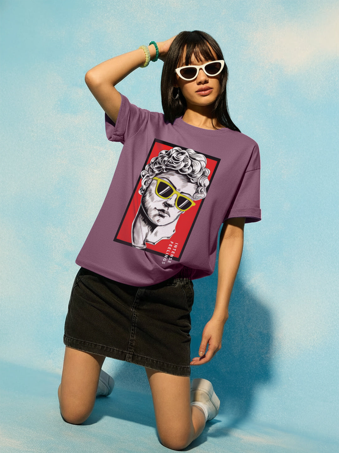 Intense Feeling Oversized Fit T-Shirt For Women