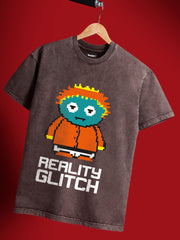 Reality Glitch Oversized Crew Neck T-Shirt