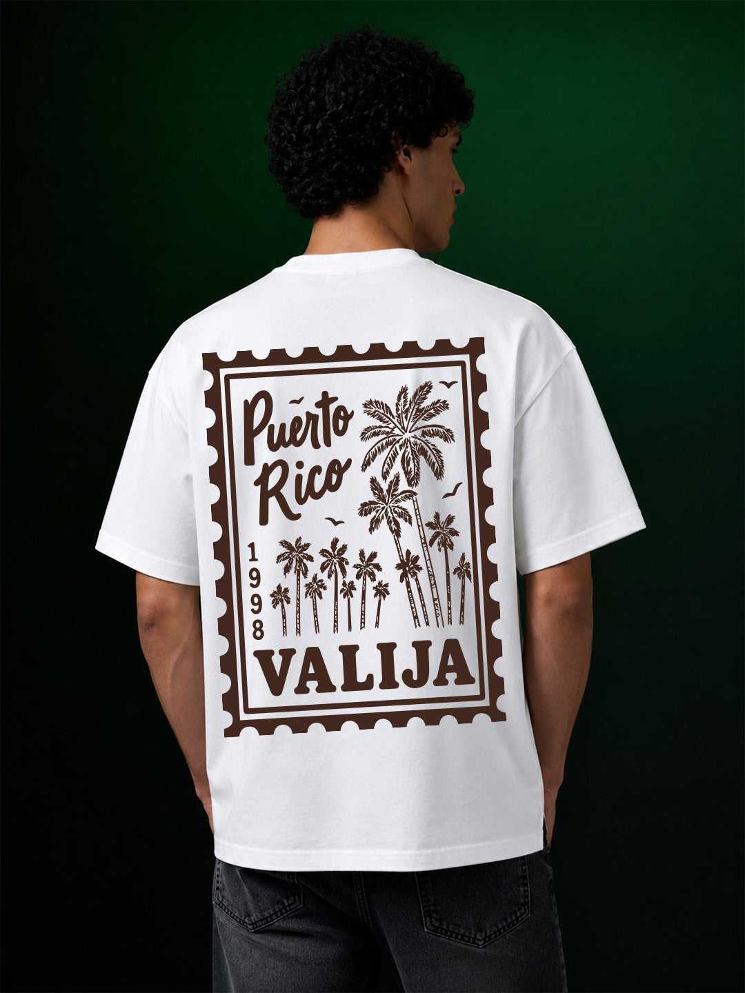 Puerto Rico Valija Postage Stamp Oversized T-Shirt