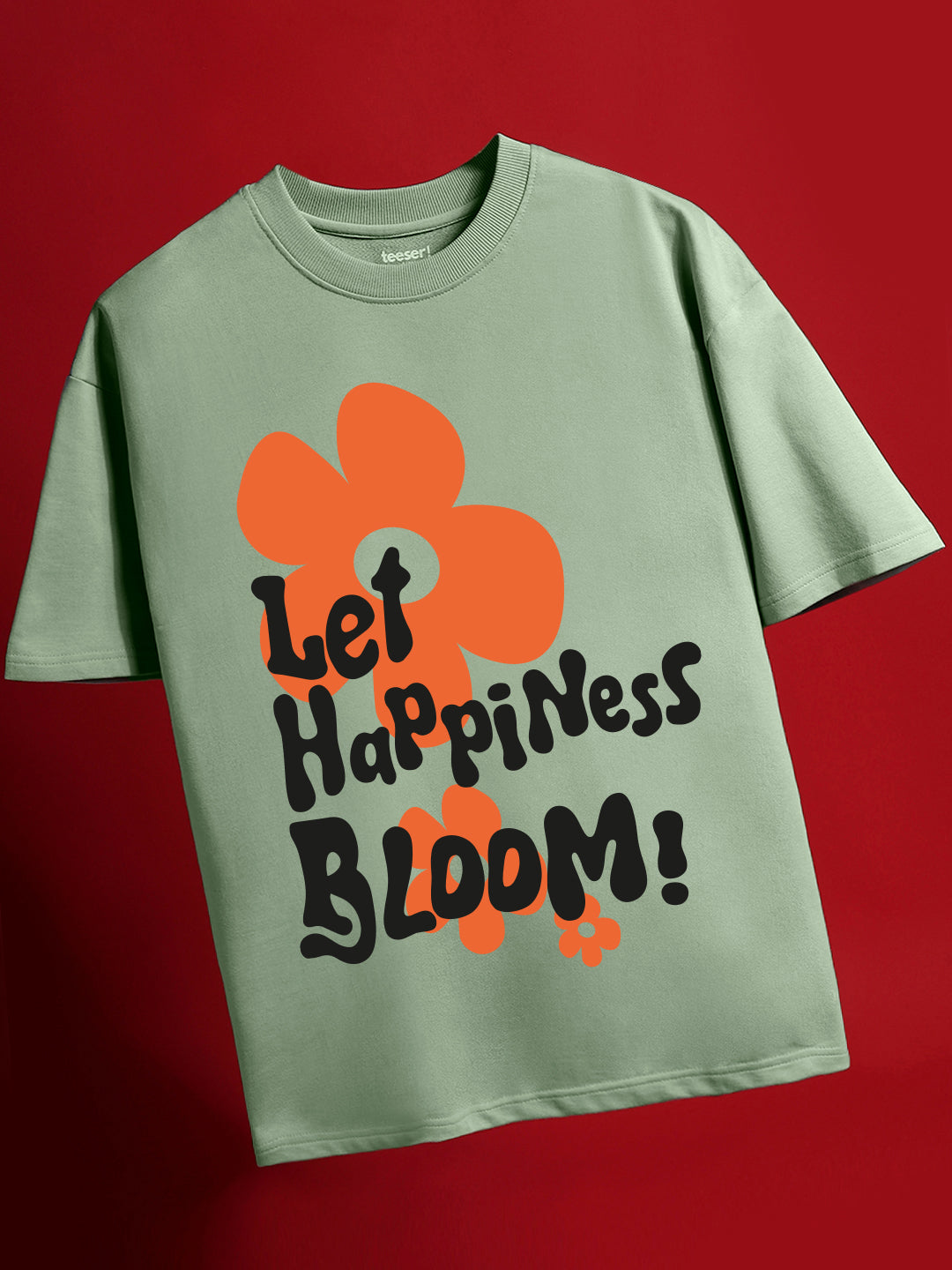 Happiness Bloom Crew Neck Oversized T-Shirt