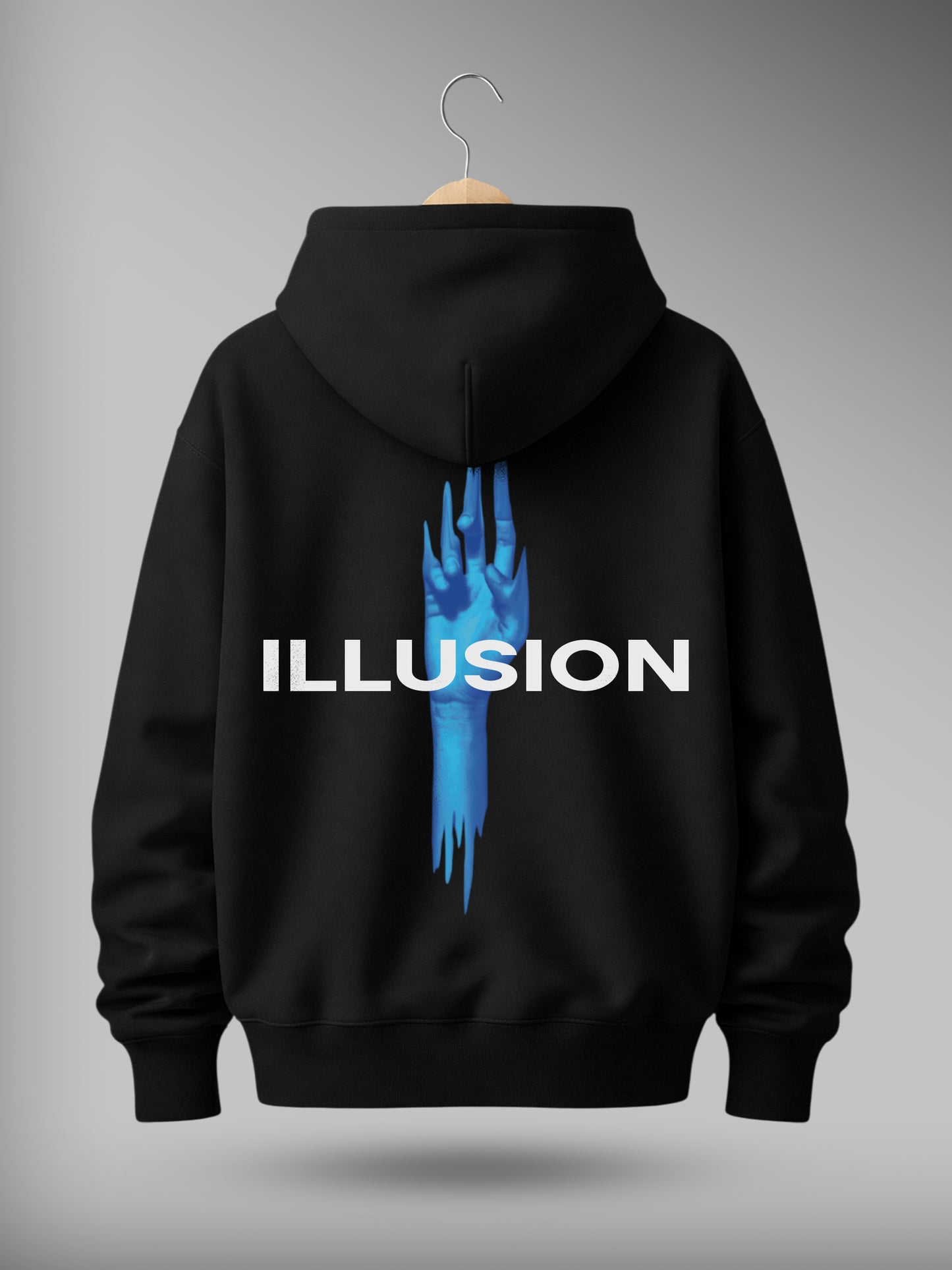 Illusion Drop Shoulder Graphic Hoodie