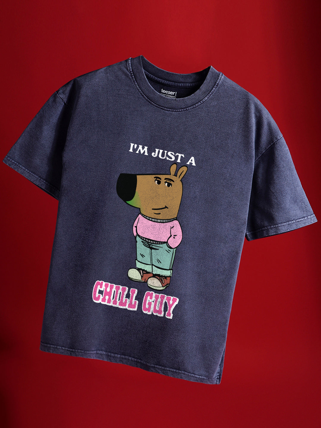Chill Guy Crew Neck Oversized T-Shirt