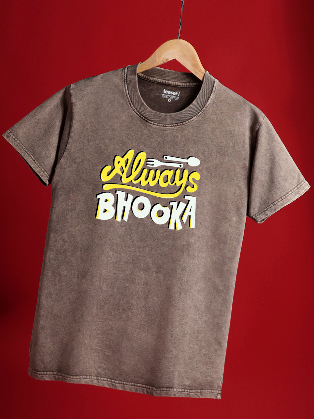 تيشيرت Always Bhooka بياقة دائرية كلاسيكية