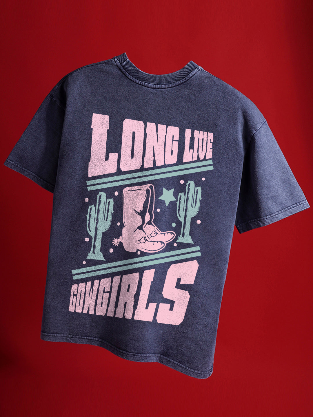 Cow Girl Crew Neck Oversized T-Shirt