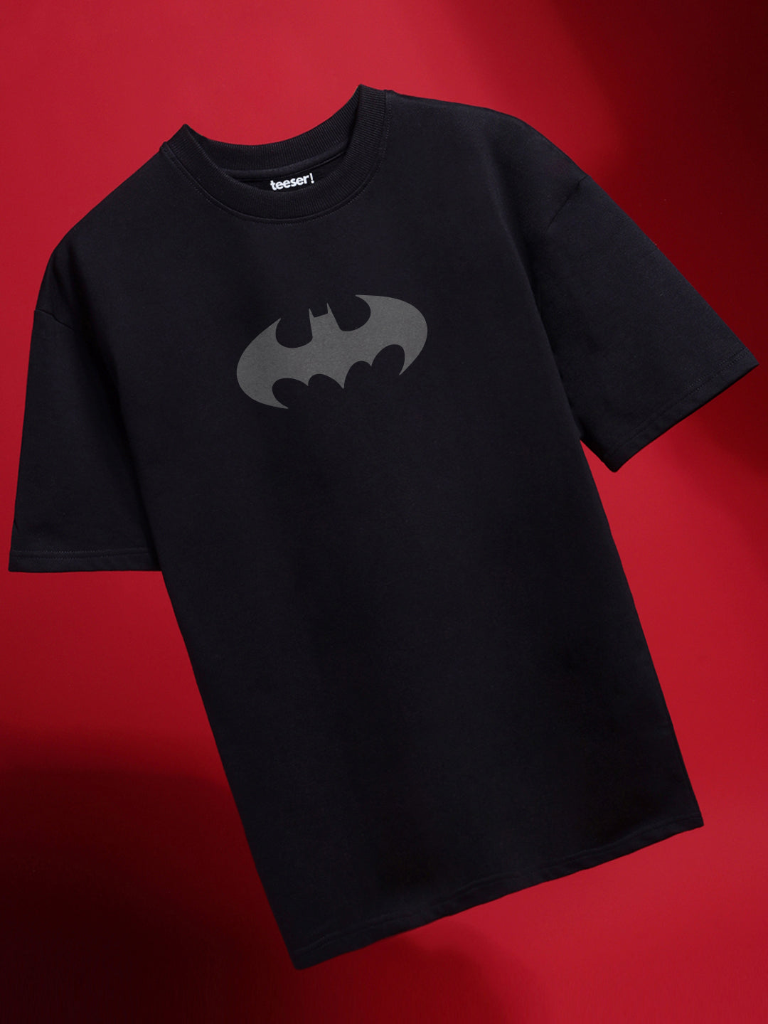 Batman Cotton Black T-Shirt – Oversized Superhero Graphic Tee – Teeser