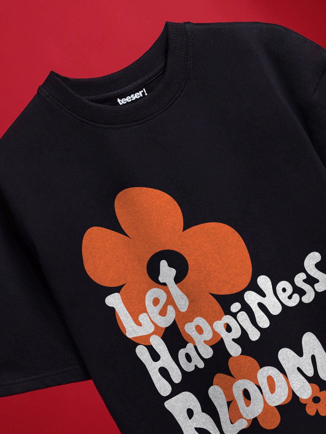 Happiness Bloom Crew Neck Oversized T-Shirt