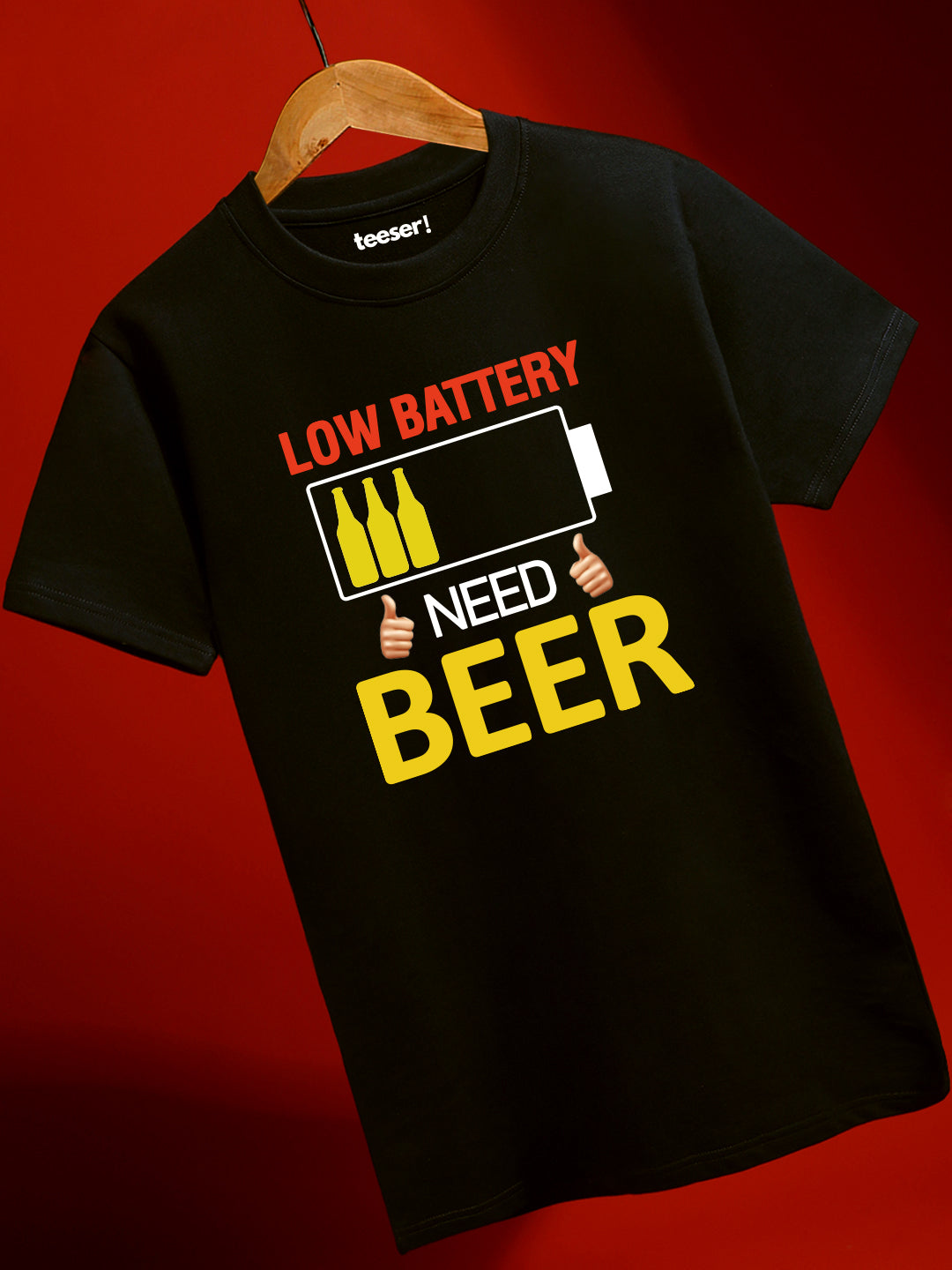 Low Battery Need Beer Regular Fit T-Shirt