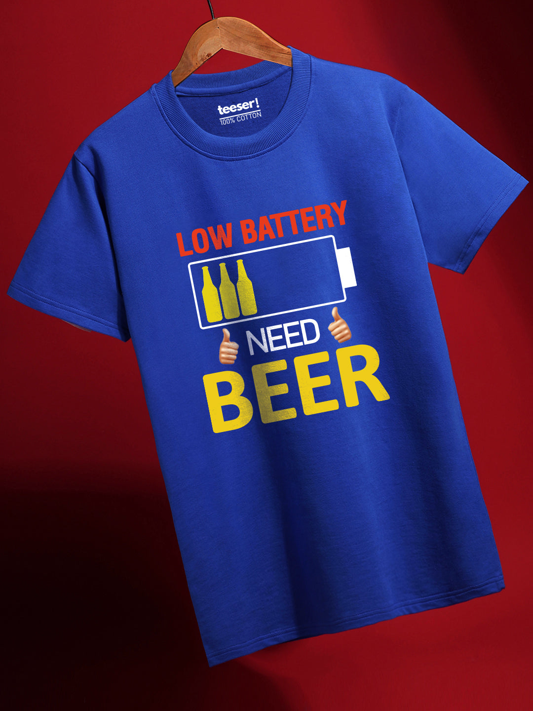 Low Battery Need Beer Regular Fit T-Shirt