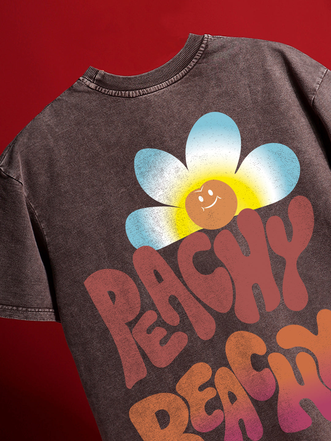 Peachy Beachy Crew Neck Oversized T-Shirt