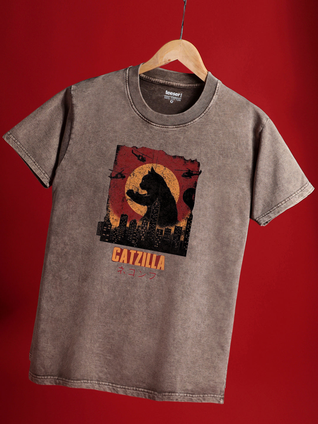 تيشيرت CATZILLA بقصة عادية