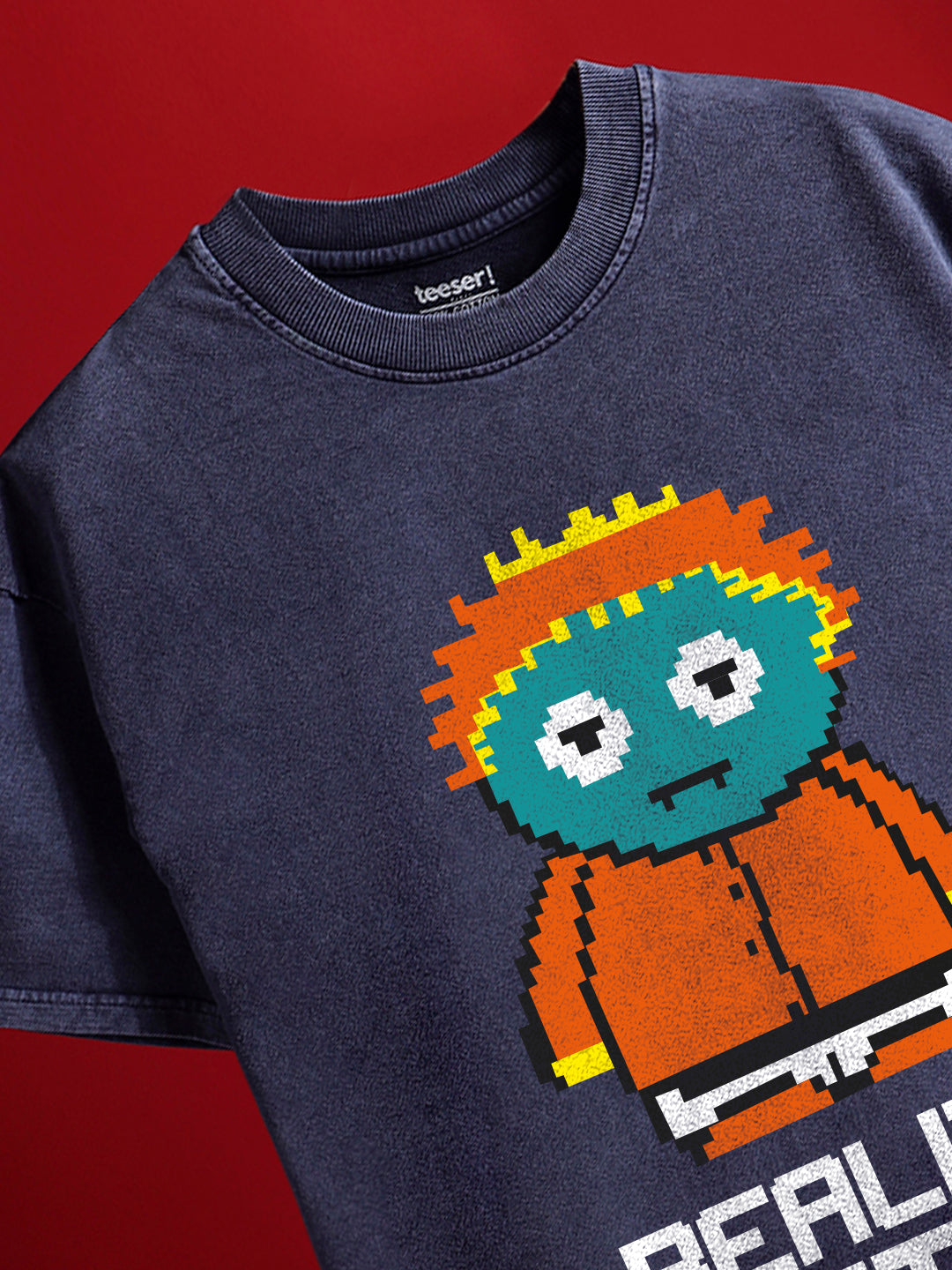 Reality Glitch Oversized Crew Neck T-Shirt