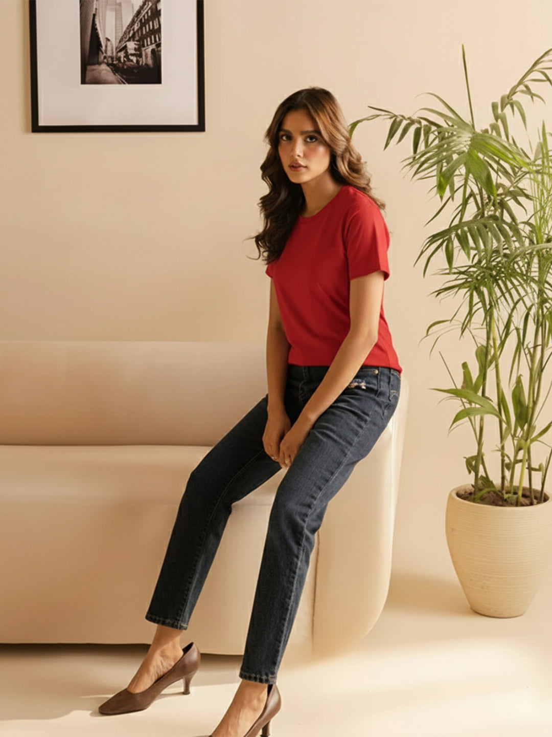 Classic Red Men’s Regular T-Shirt For Women