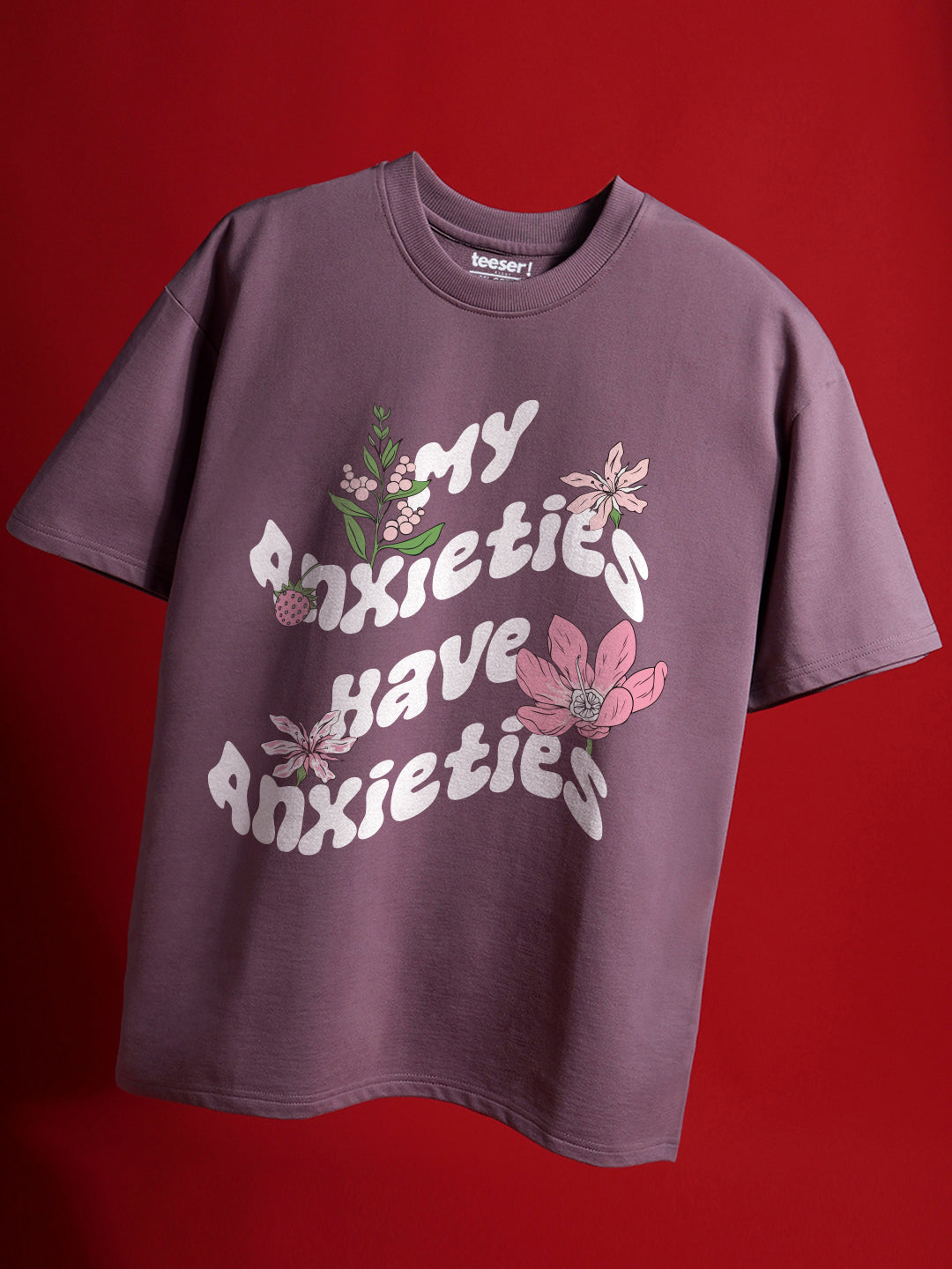 تيشيرت "Have Anxieties" بقصة واسعة (Oversized)