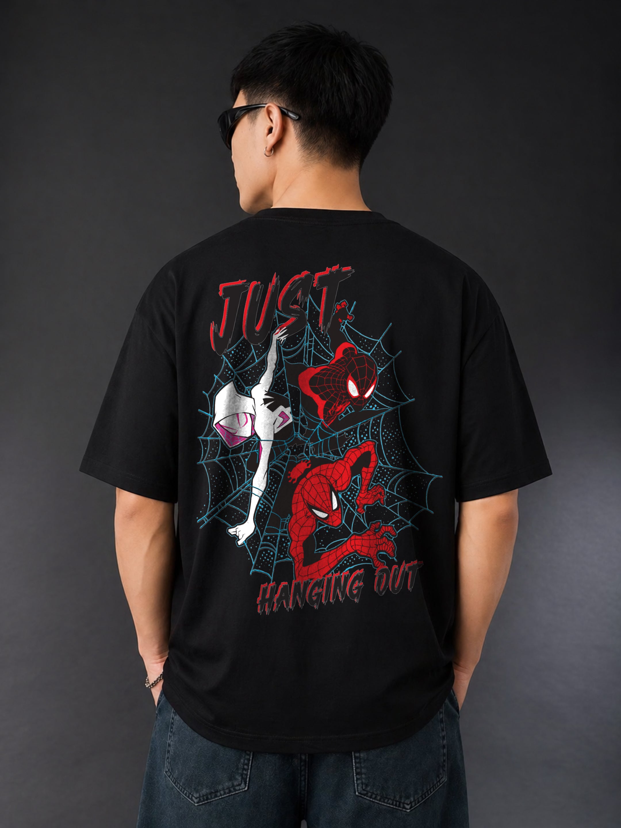 Spiderman Just Hanging Out Oversized Fit T-Shirt For Men