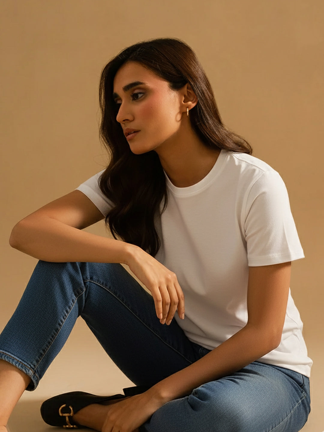 Classic White Regular Fit T-Shirt For Women
