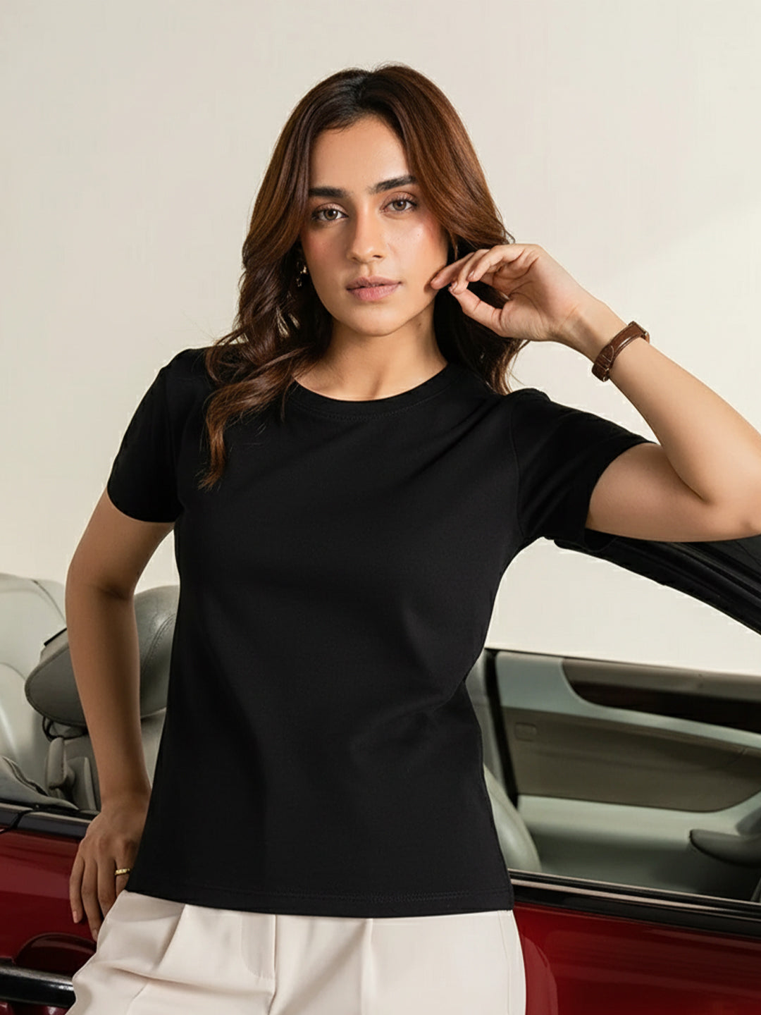 Classic Black Regular T-Shirt For Women