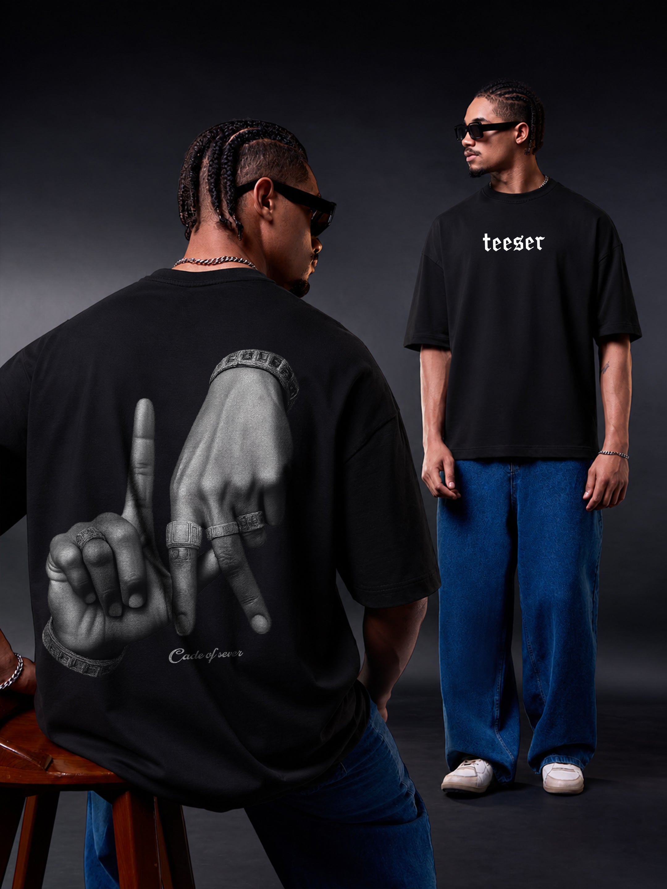 Code of Power Oversized Graphic T-Shirt